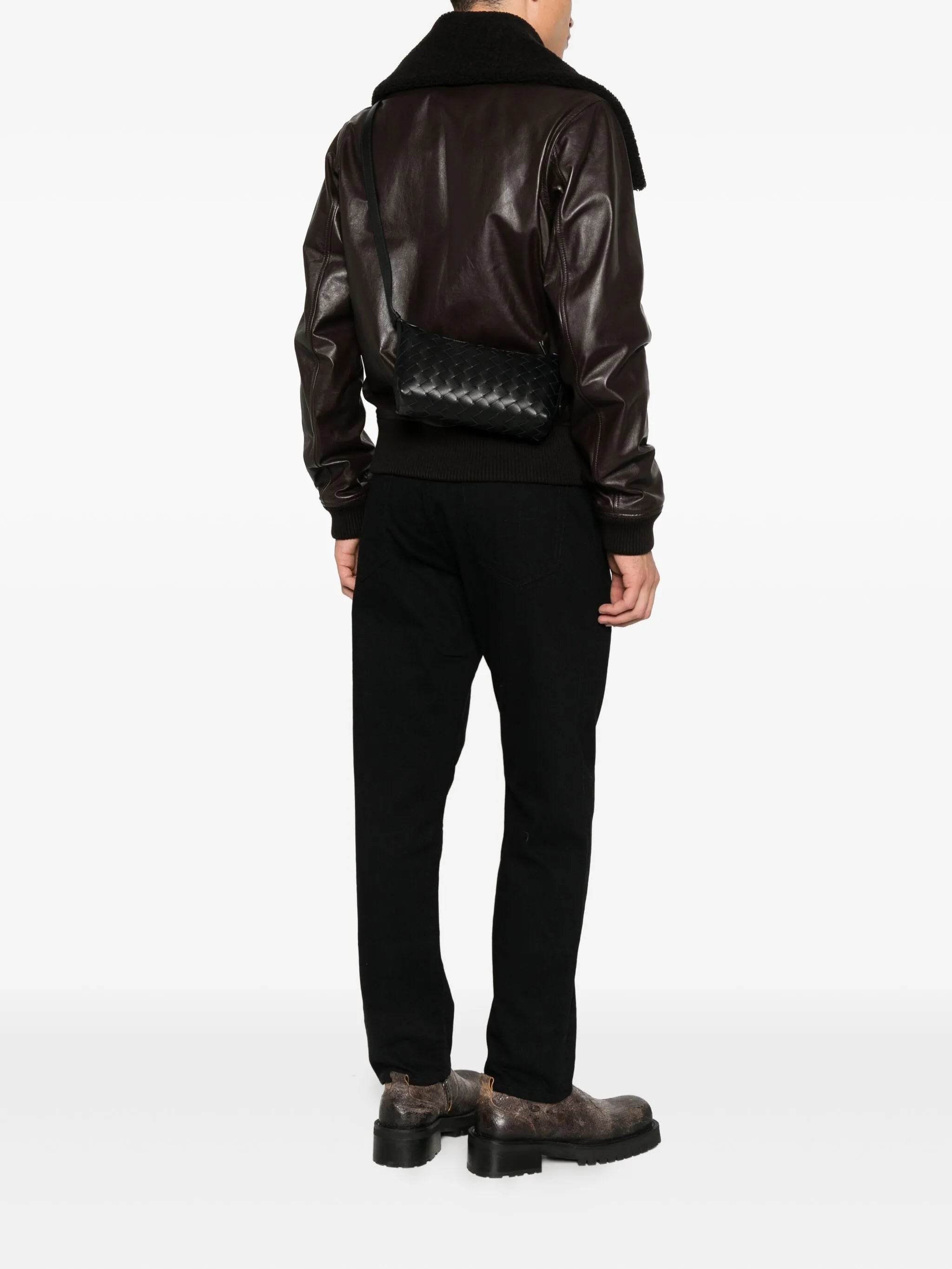 intrecciato strap belt bag