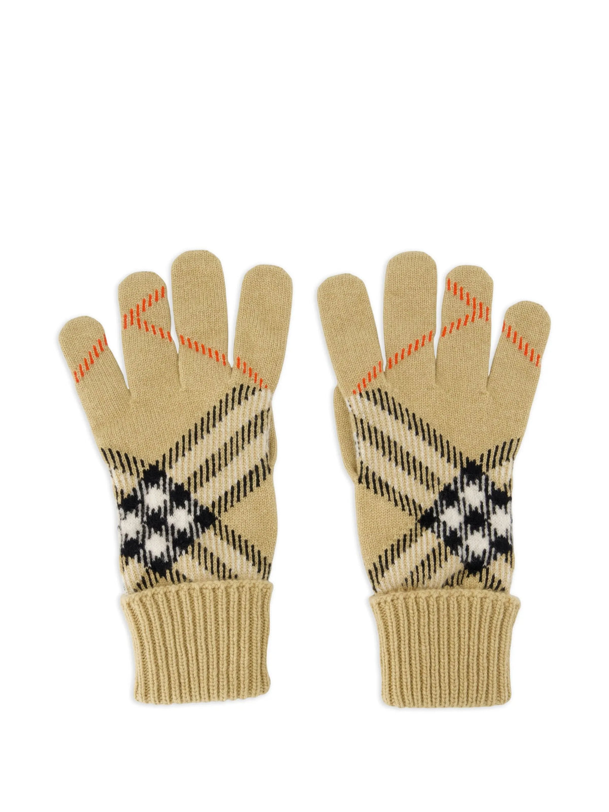 check ribbed gloves