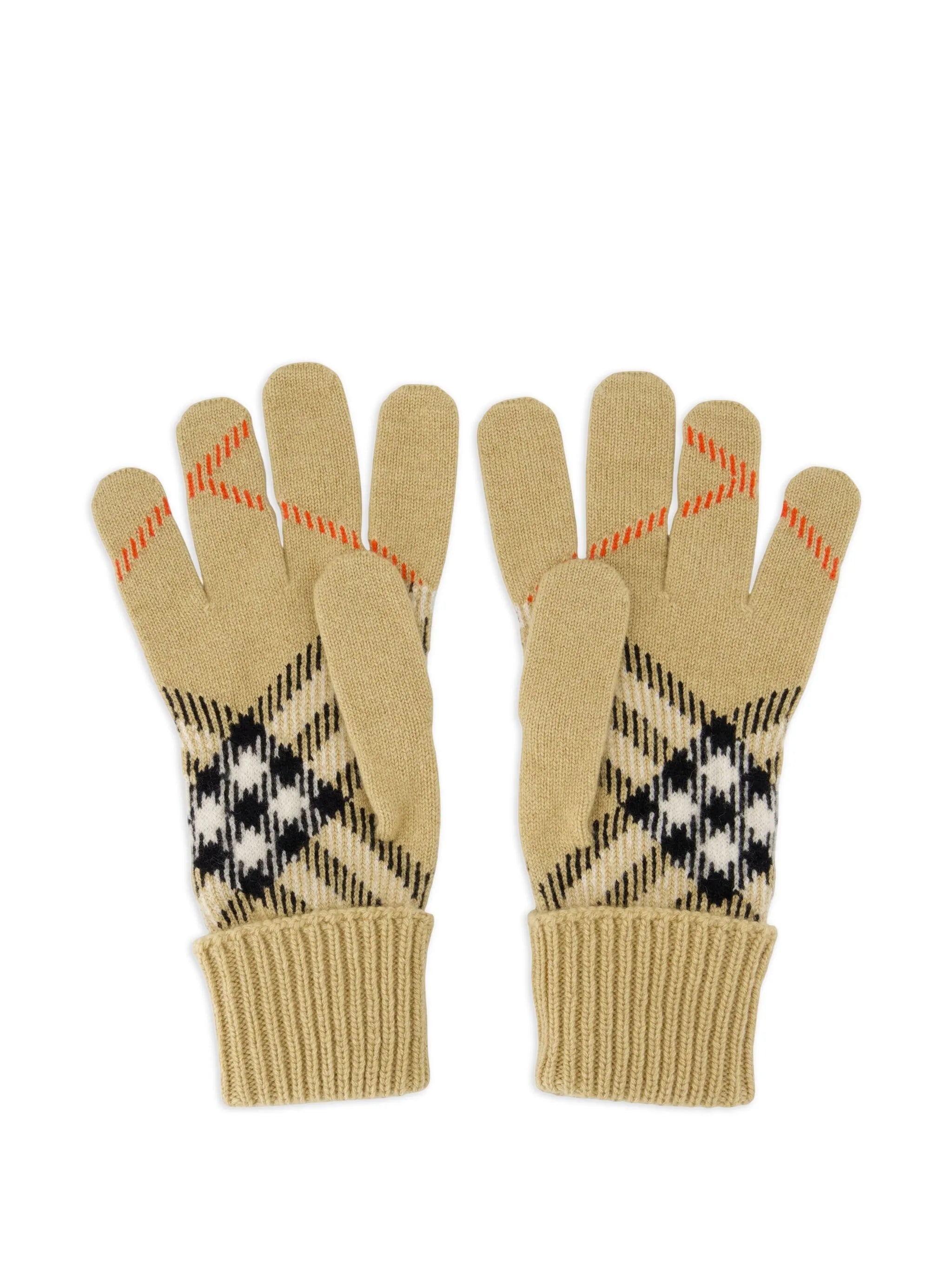 check ribbed gloves