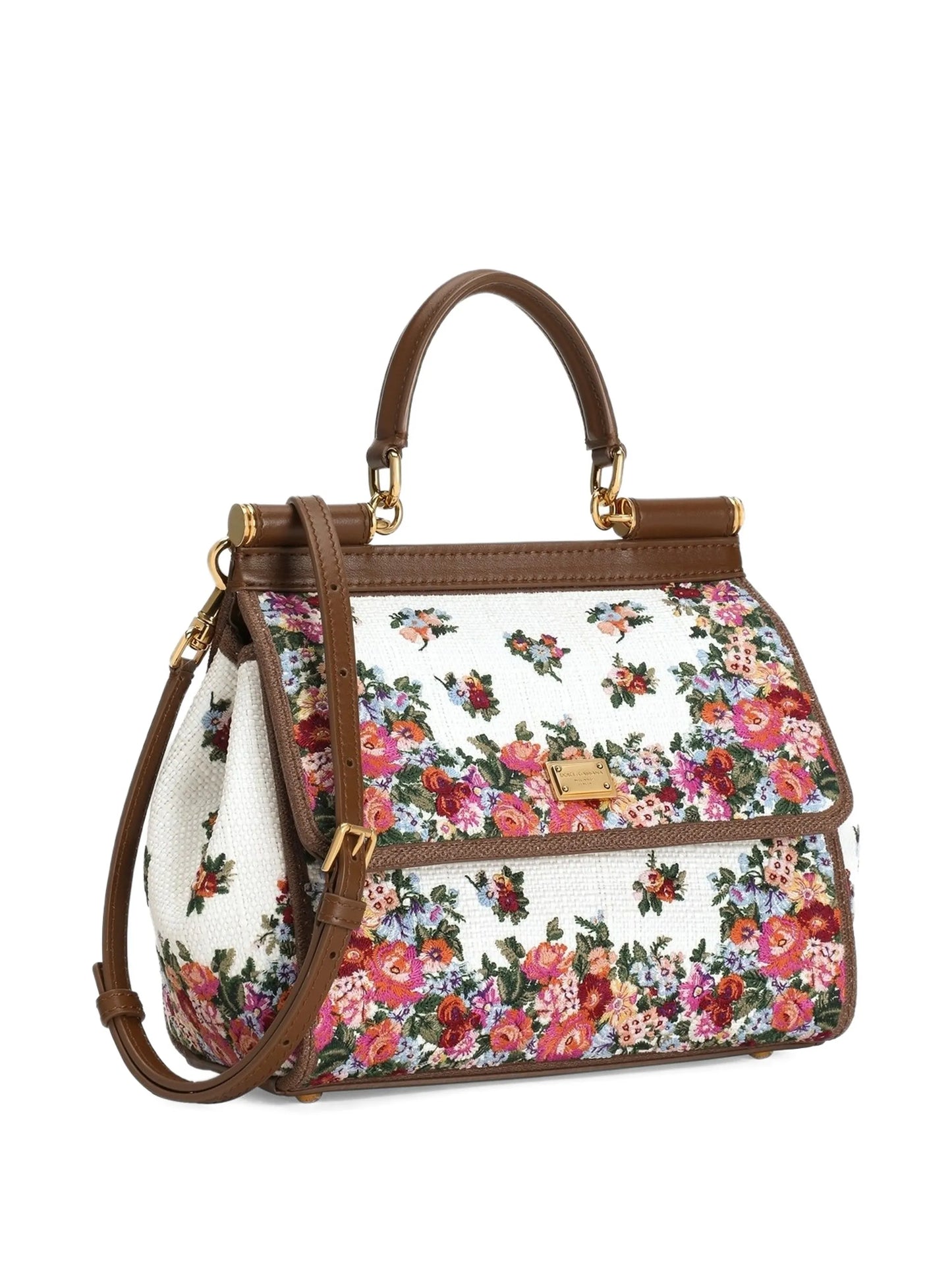 floral-print tote bag