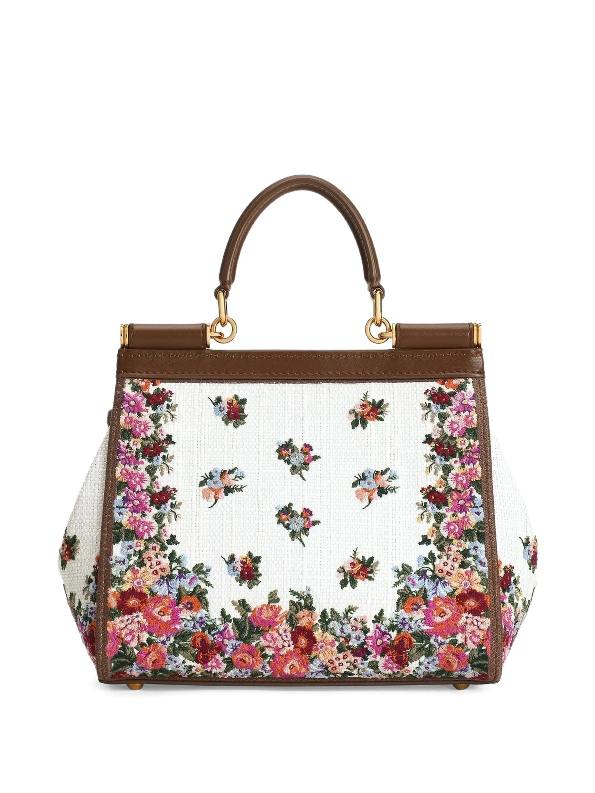 floral-print tote bag