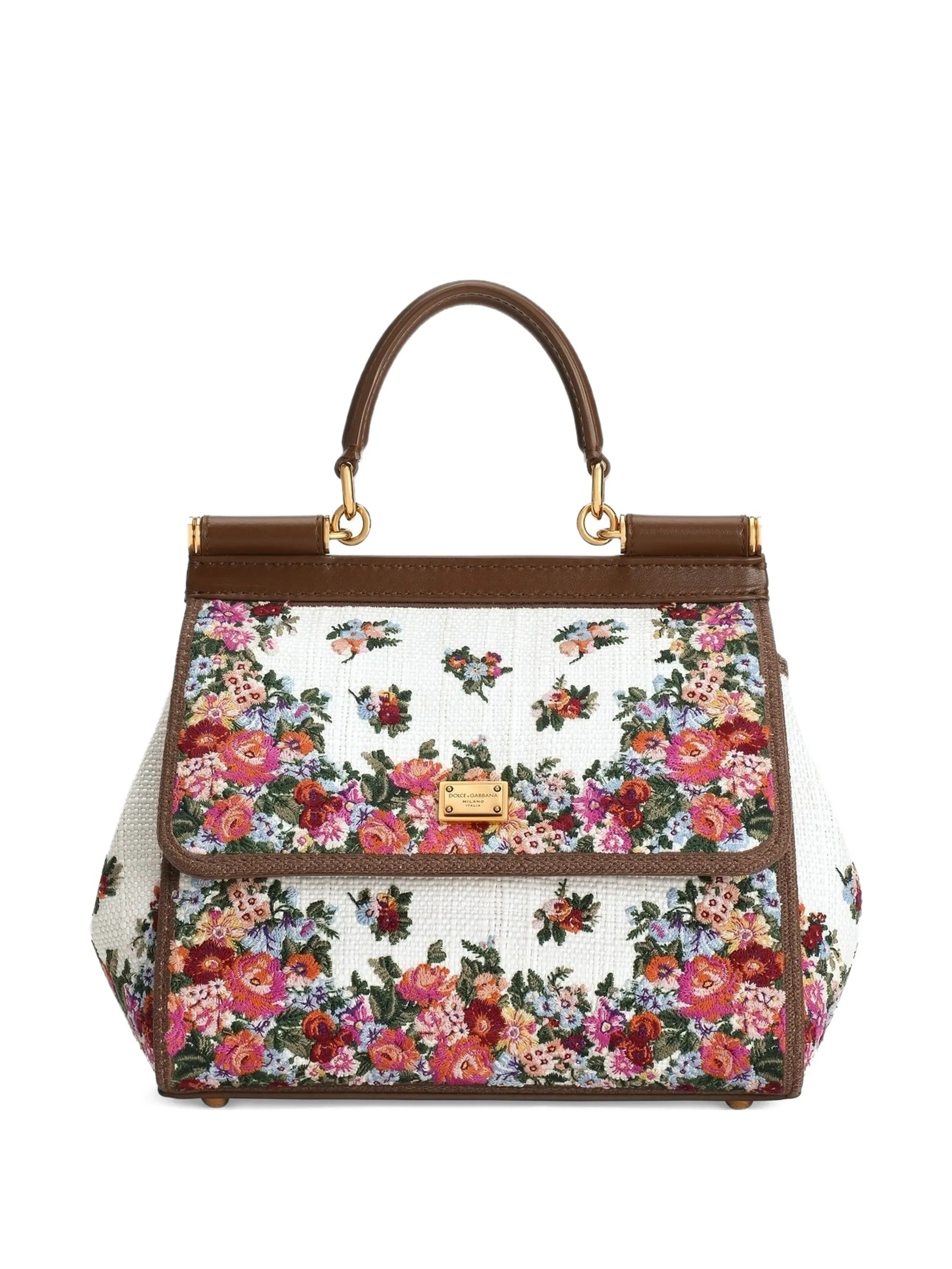floral-print tote bag