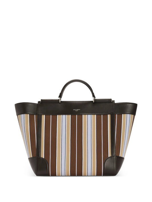 Sicily jacquard fabric tote bag