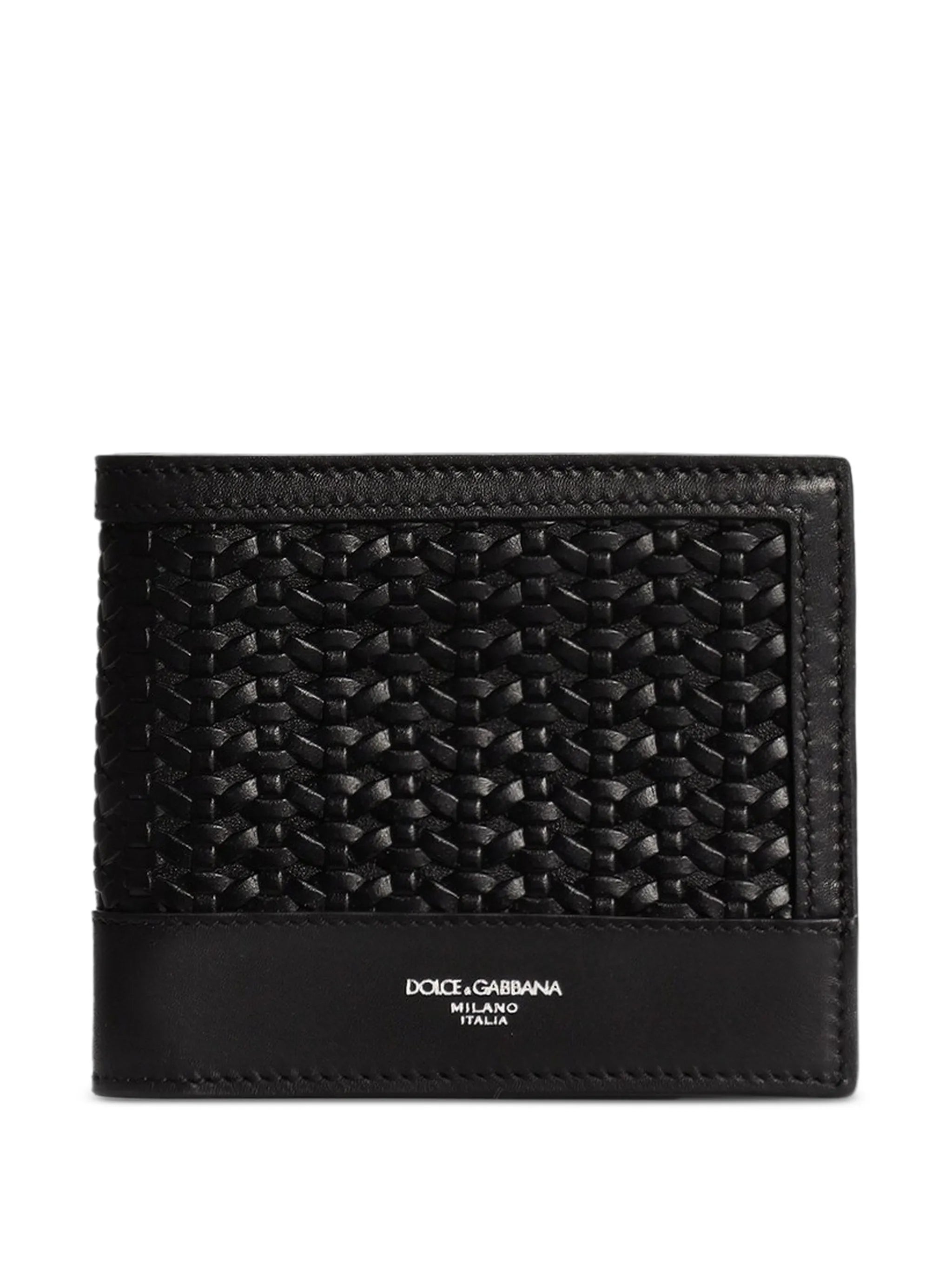 Woven plongé calfskin wallet