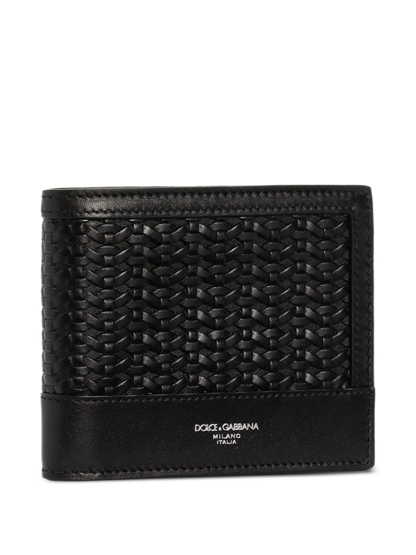 Woven plongé calfskin wallet