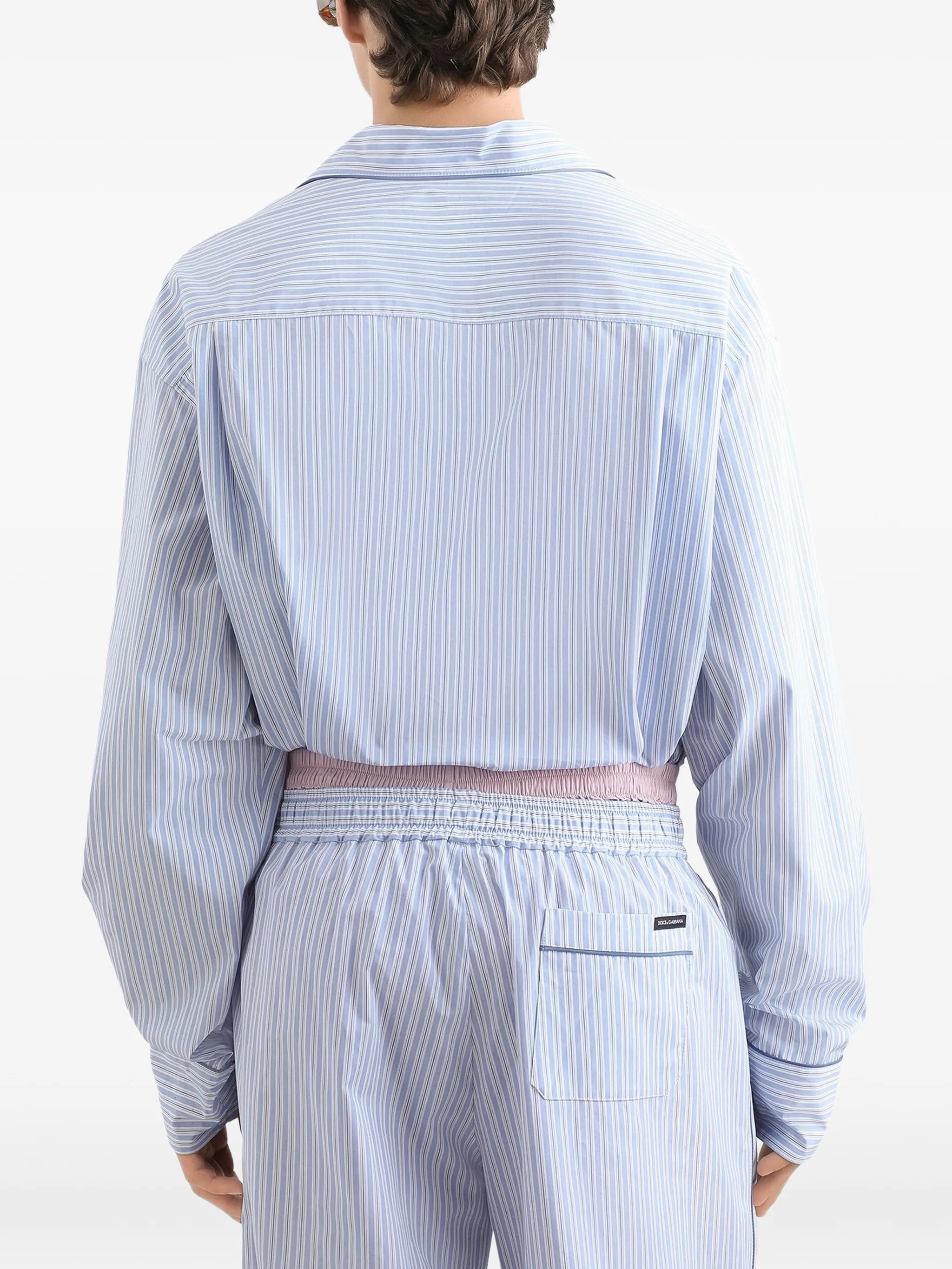 striped piped shirt
