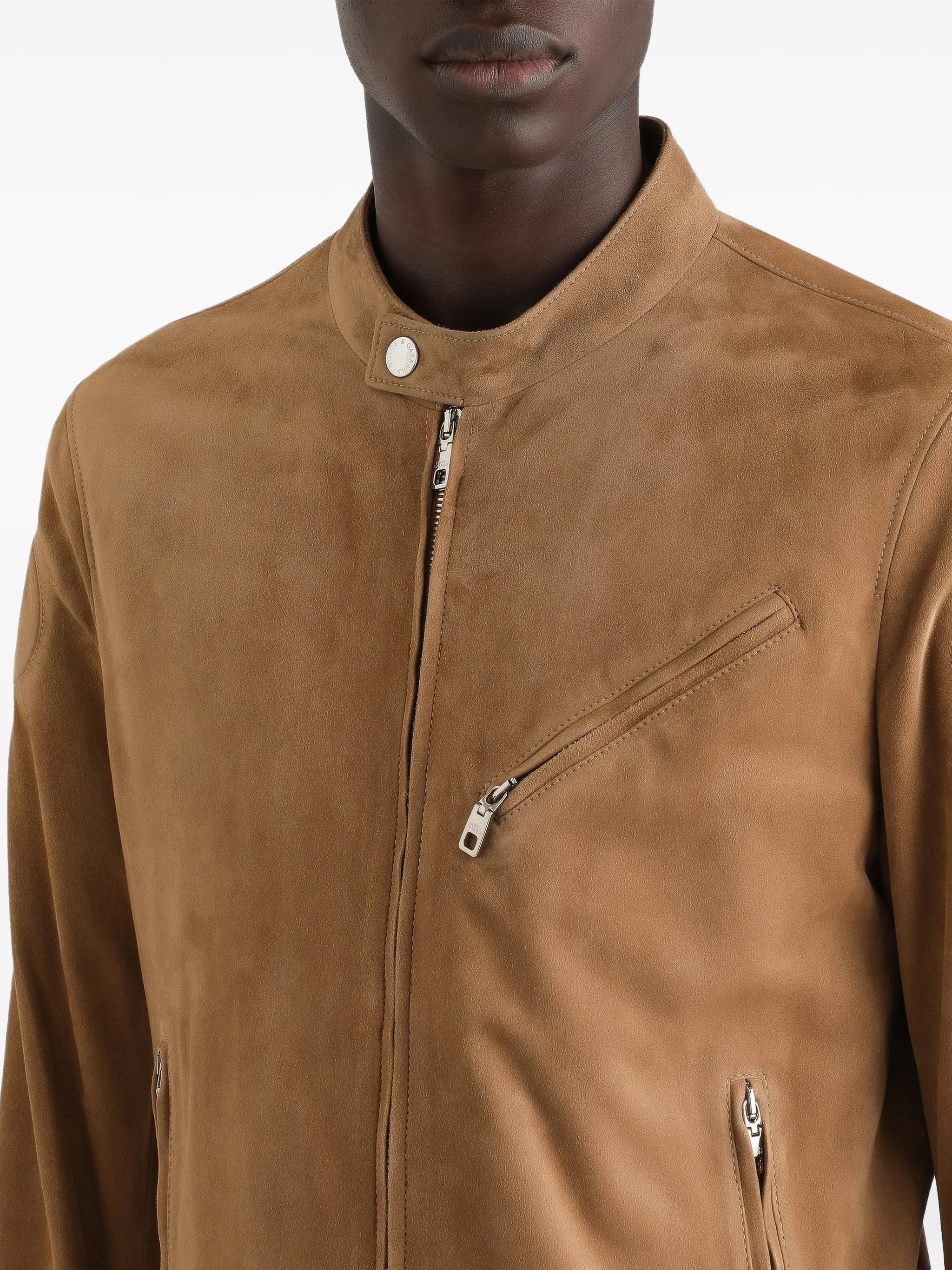 zip suede jacket