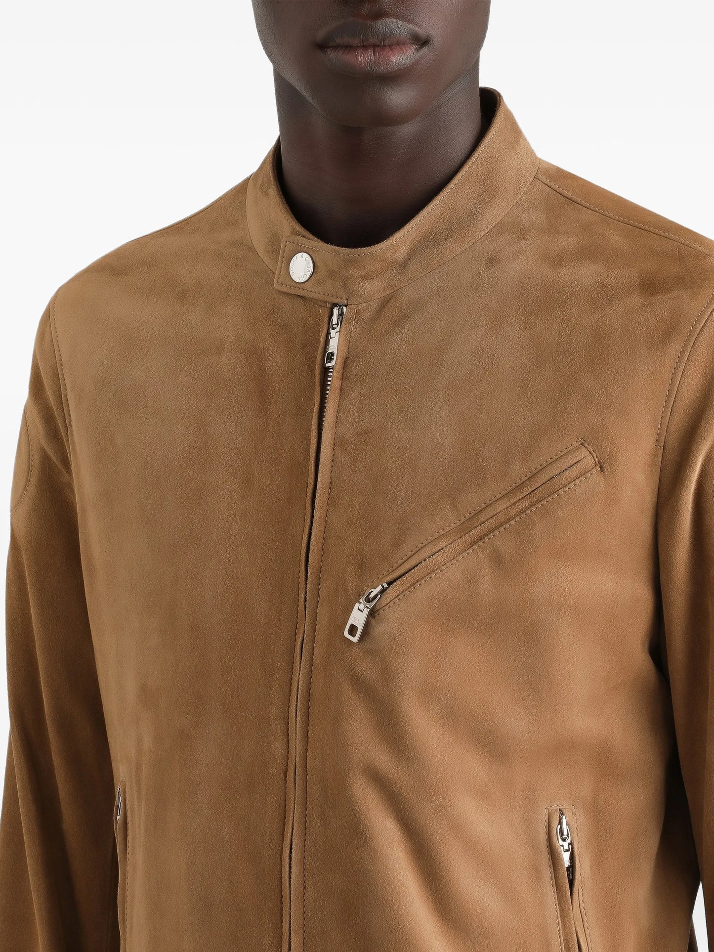 zip suede jacket