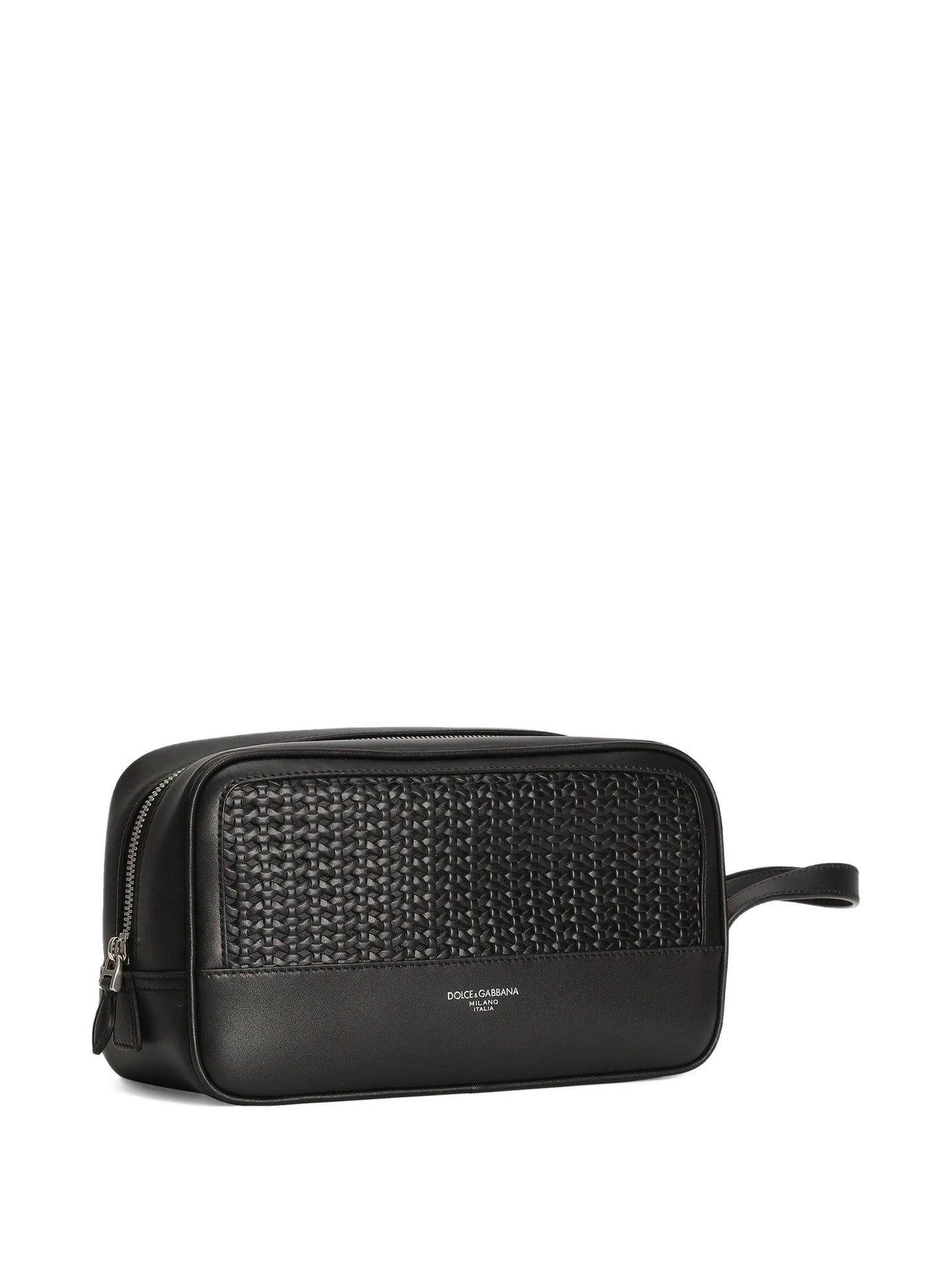 woven-panelled wash bag