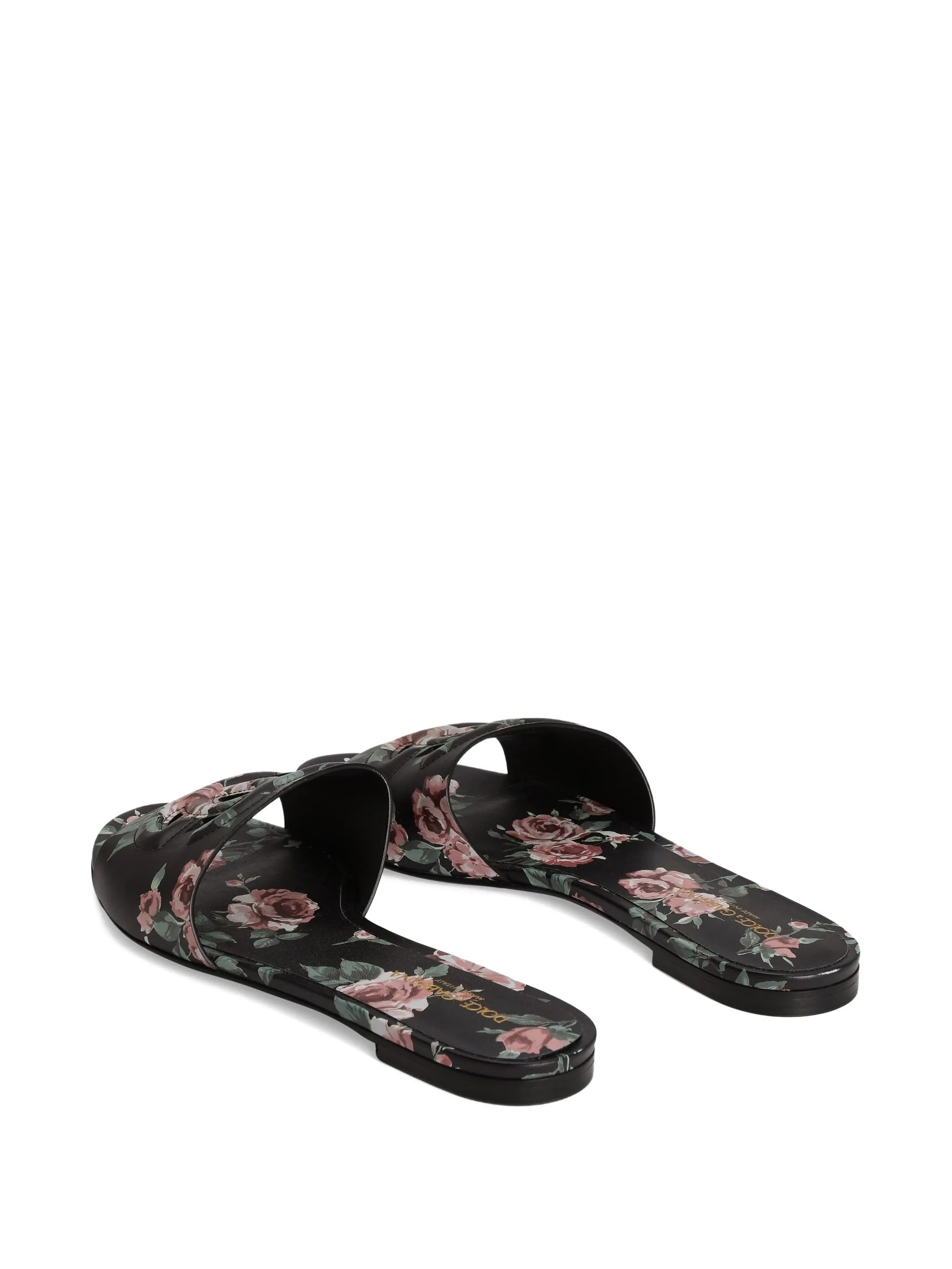 logo floral print slides