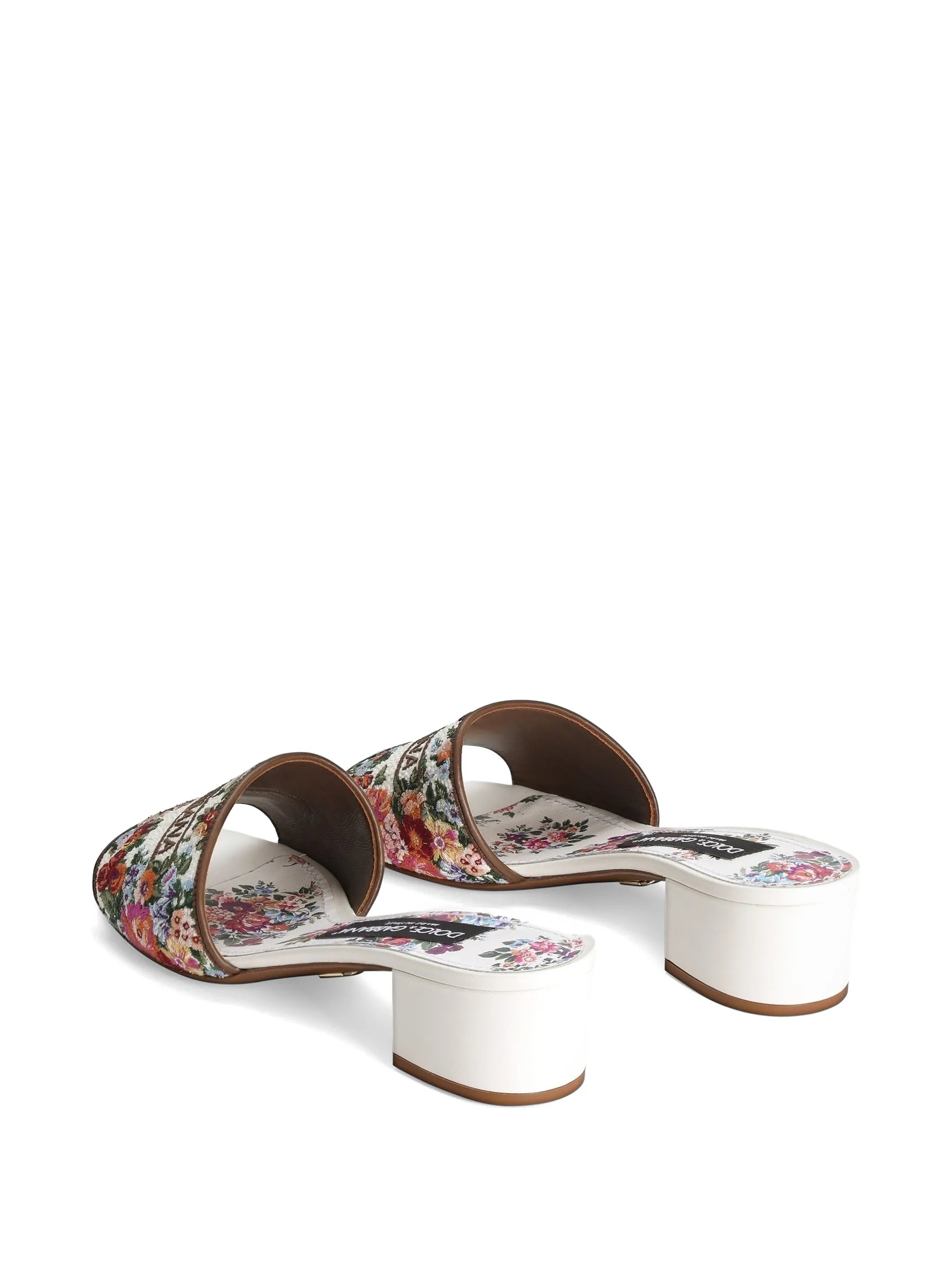 nappa leather mules with embroidery