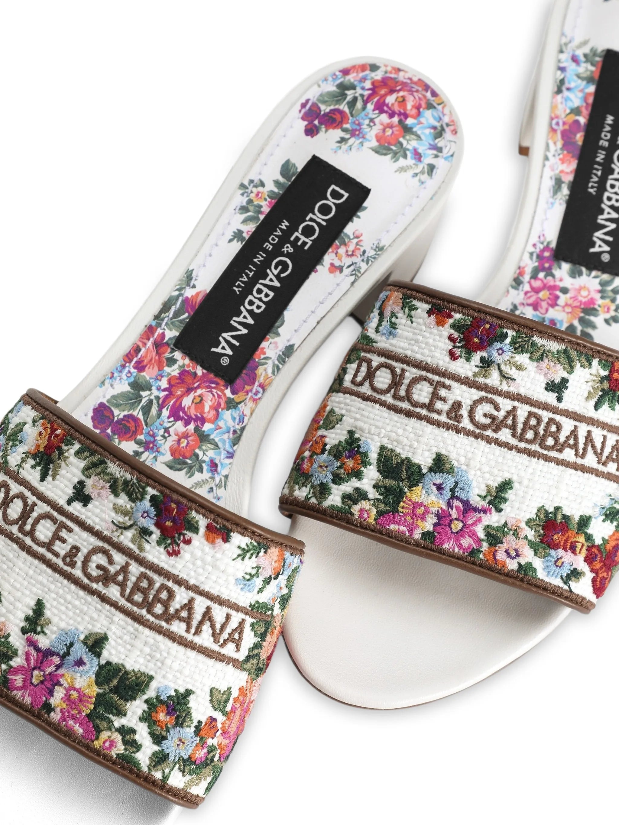 nappa leather mules with embroidery