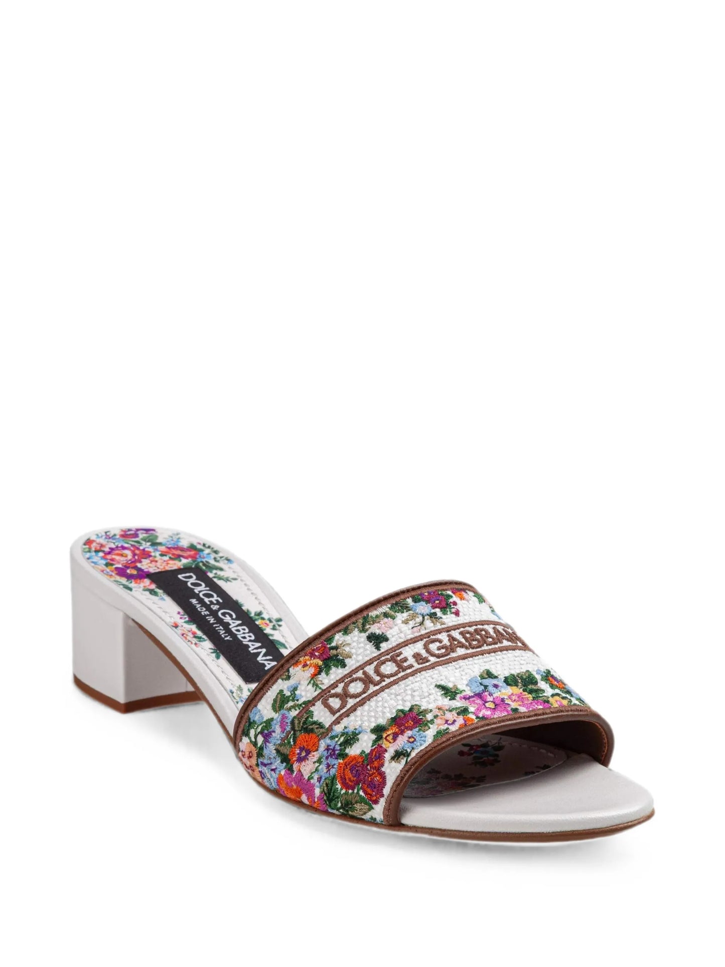 embroided leather mules
