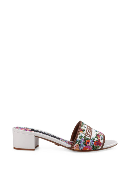 nappa leather mules with embroidery