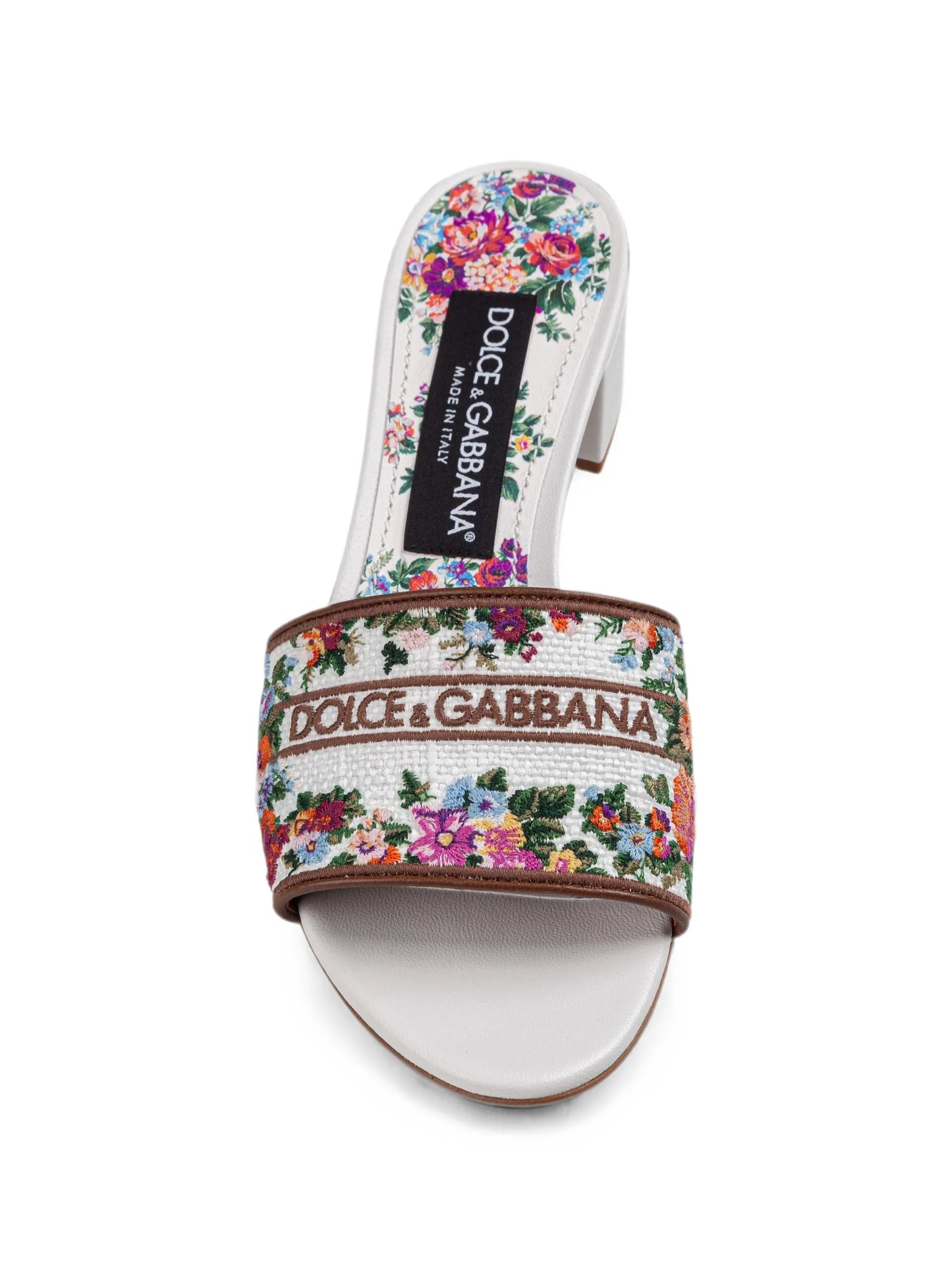 nappa leather mules with embroidery