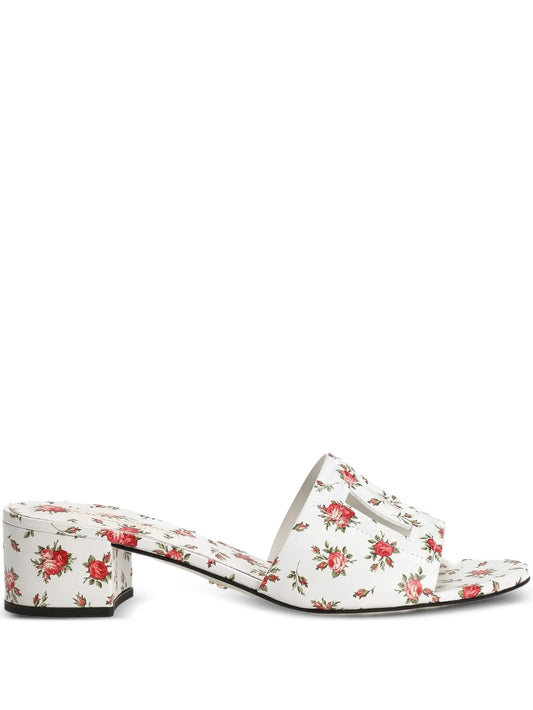 floral-detail cutout sandals