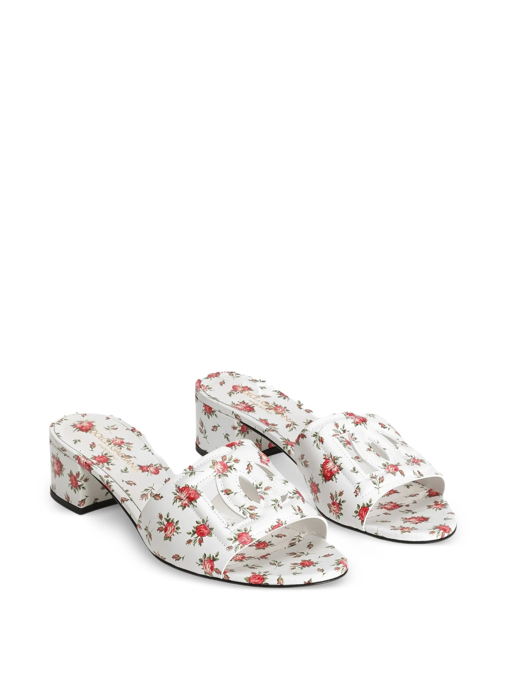 floral-detail cutout sandals