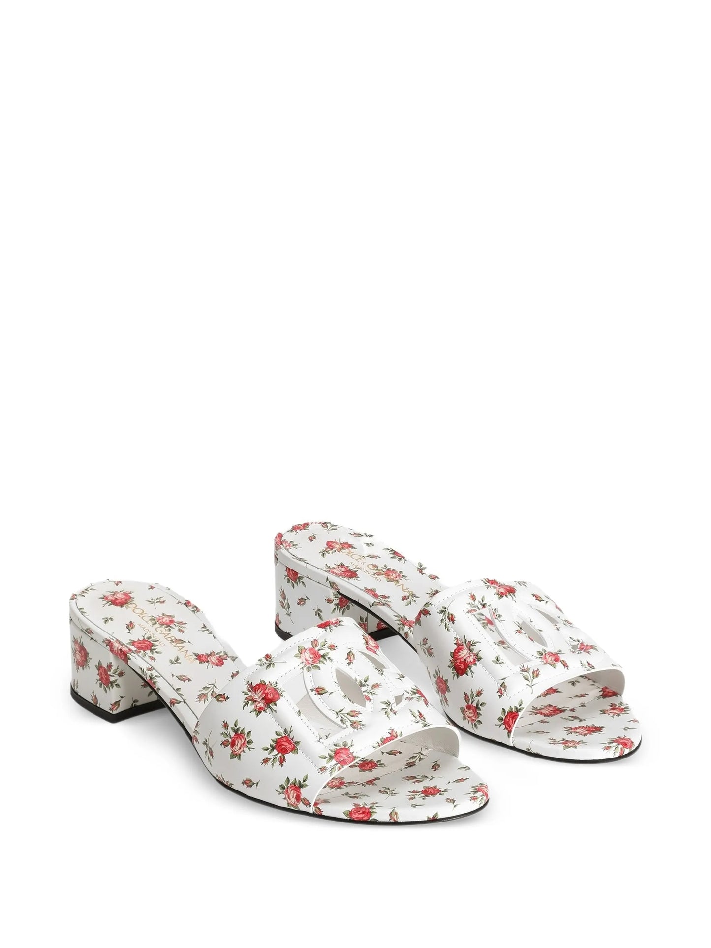 floral-detail cutout sandals