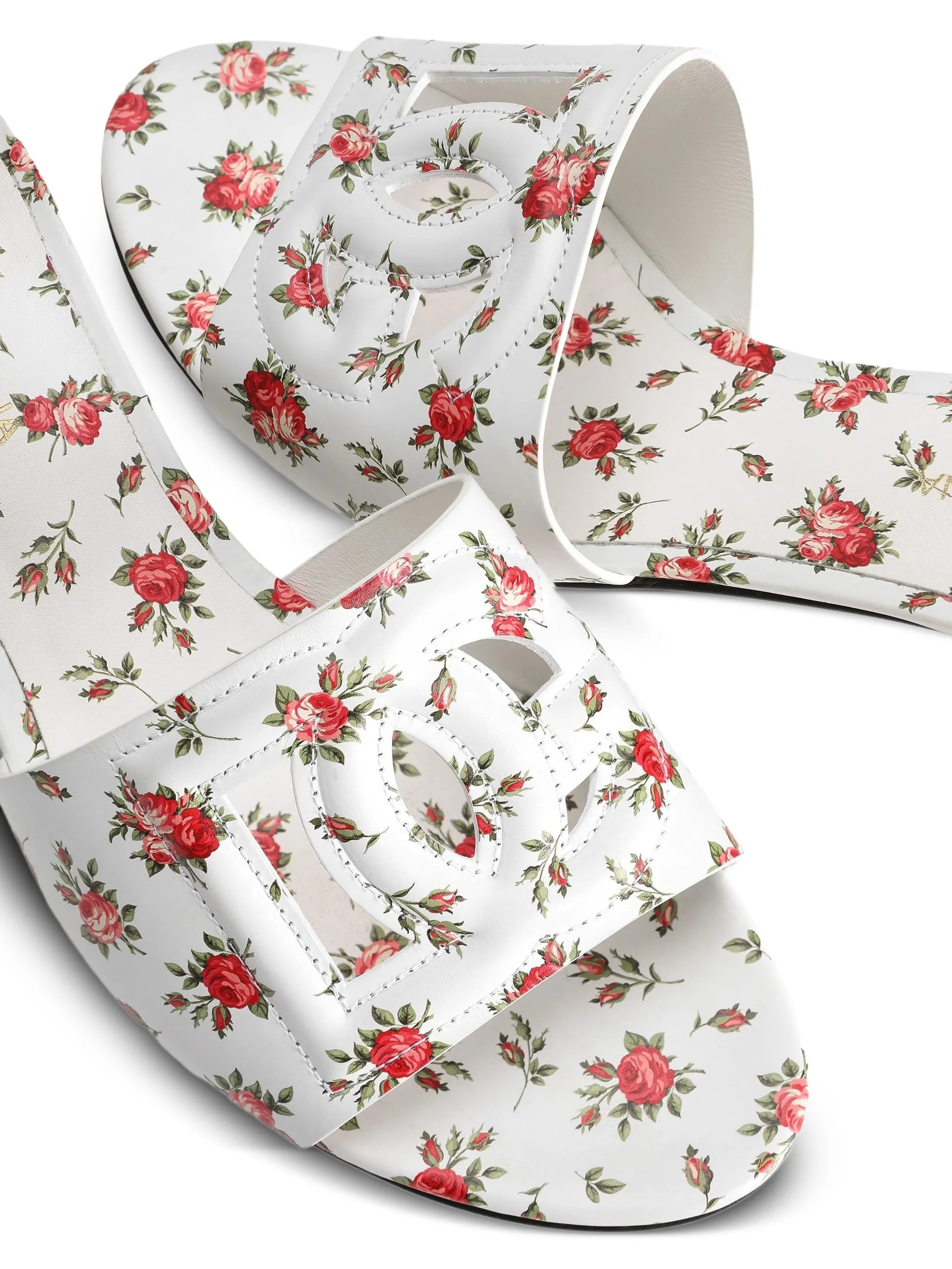 floral-detail cutout sandals