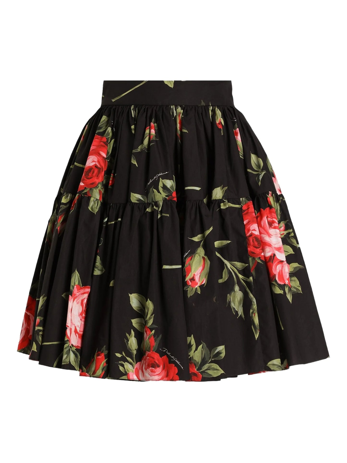 tiered floral mini skirt