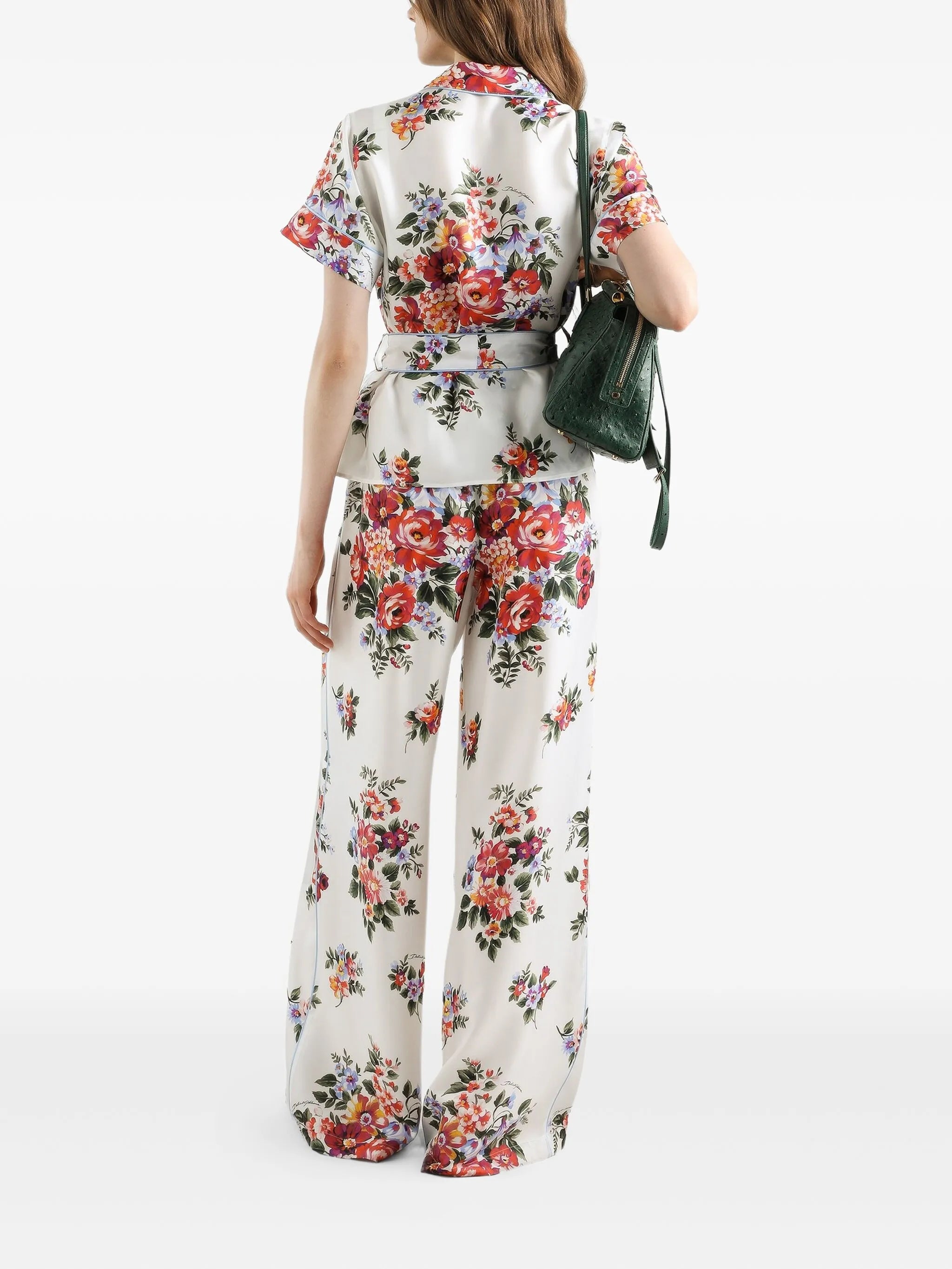 floral-print tie shirt