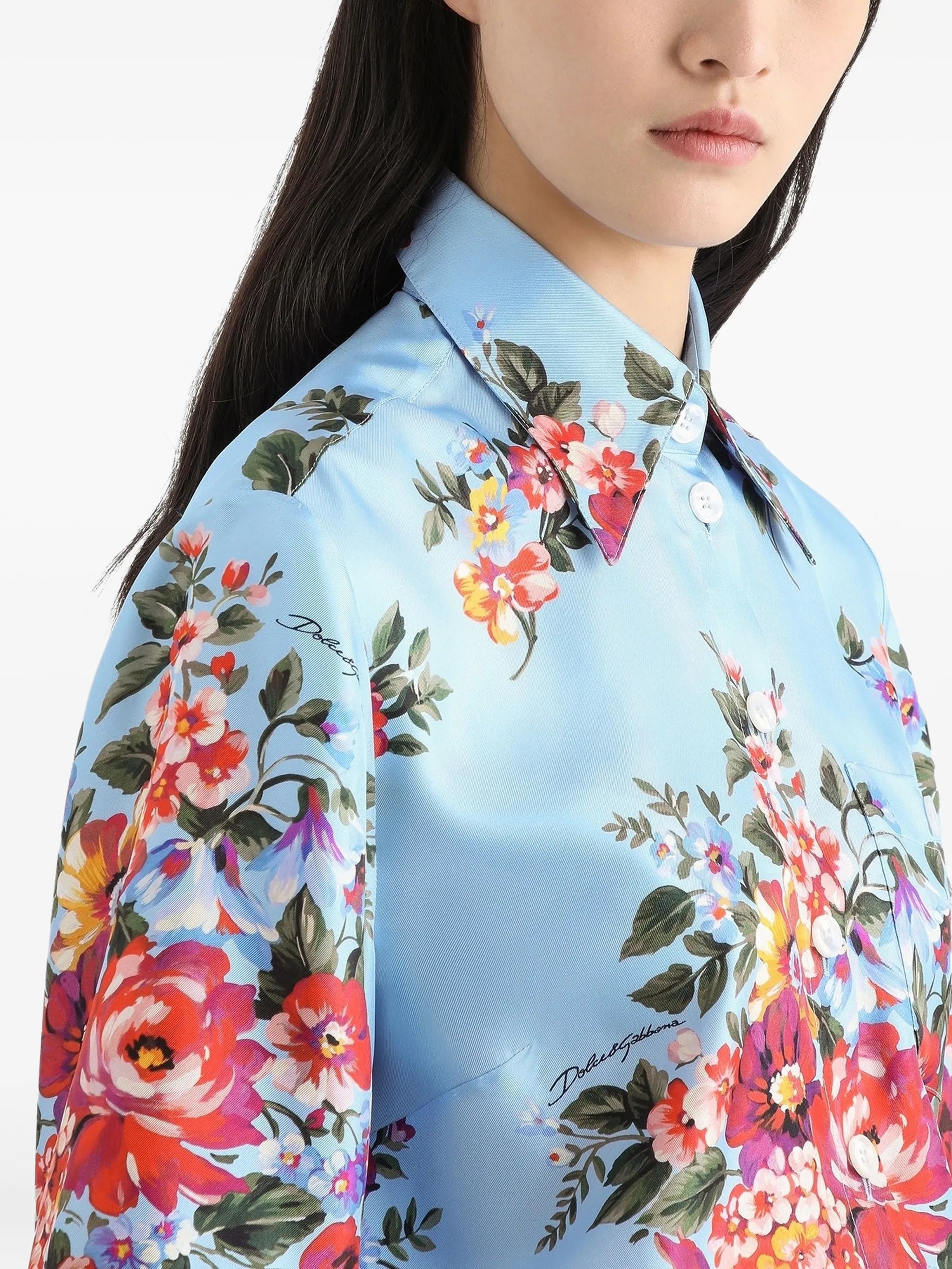 floral-print shirt
