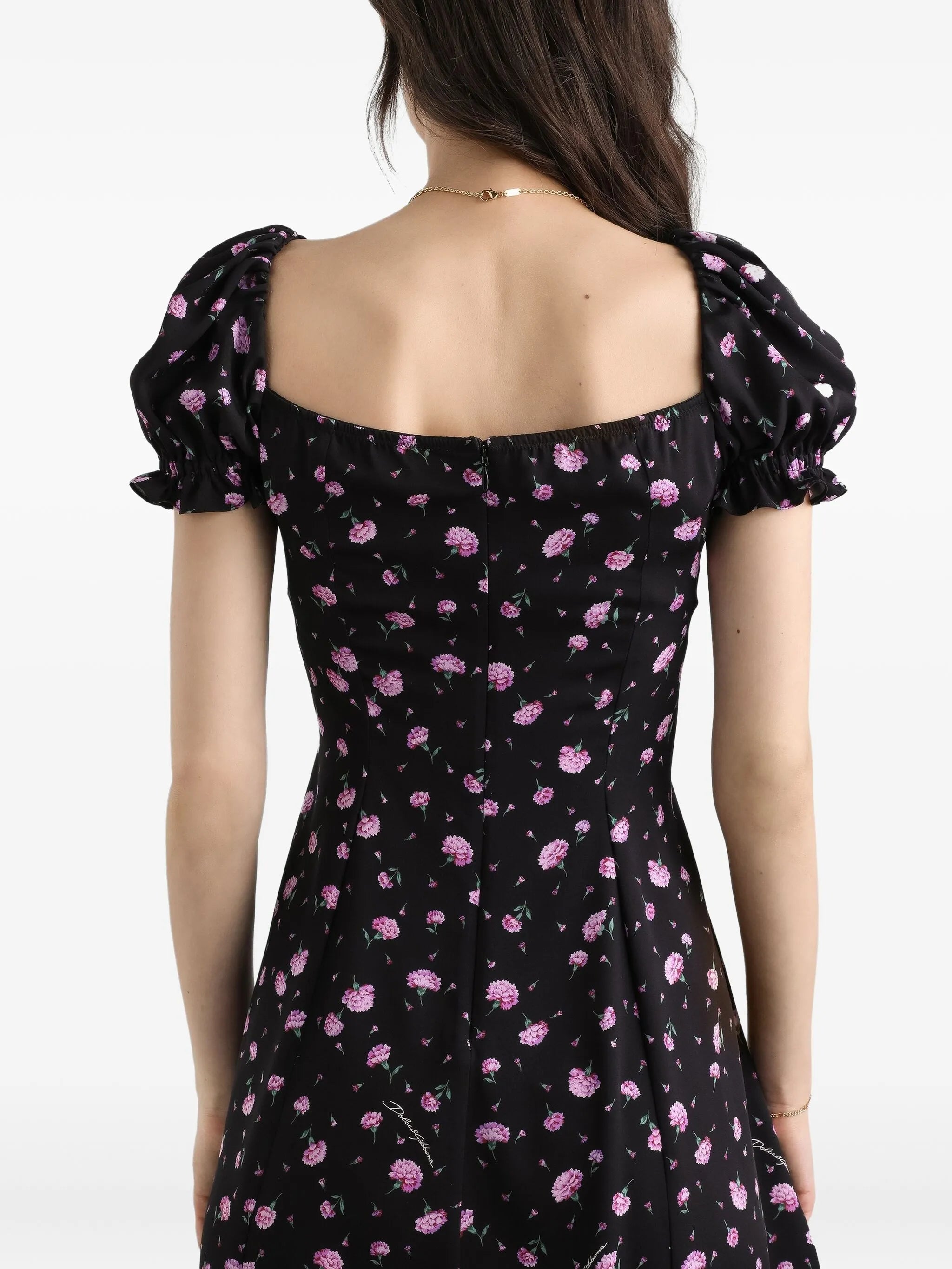 ruffled floral mini dress