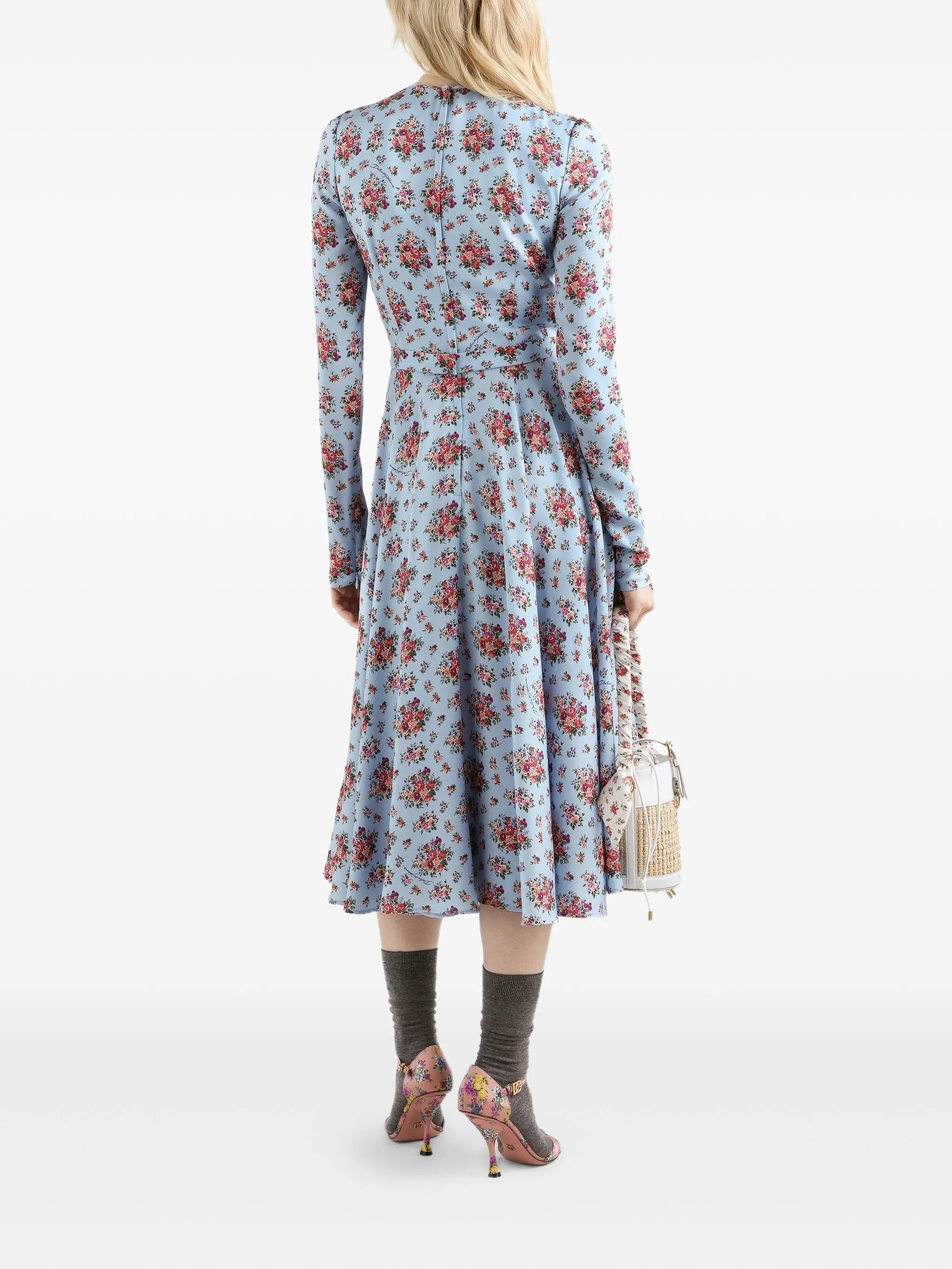 long-sleeve floral dress