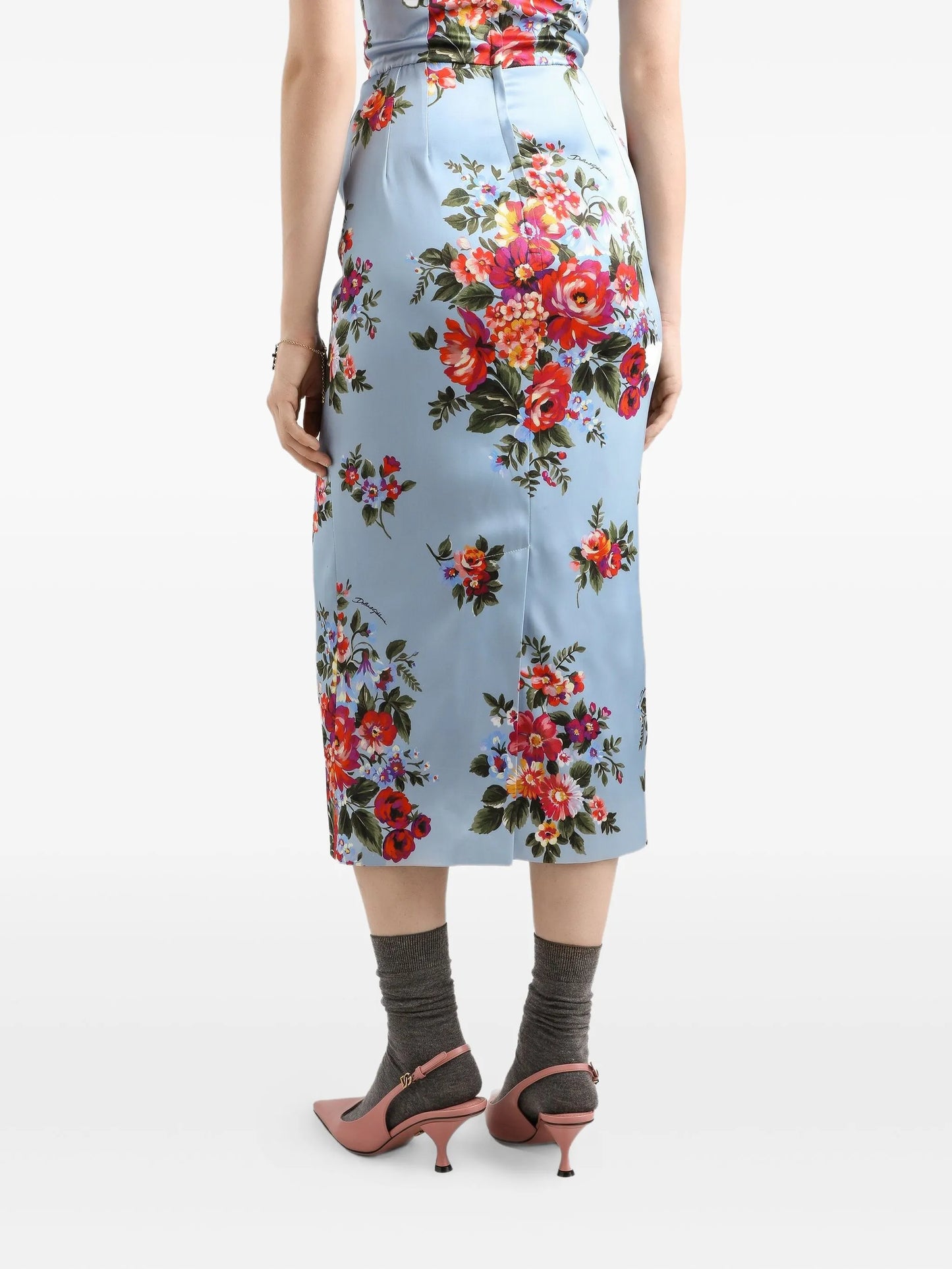 floral V-neck midi dress