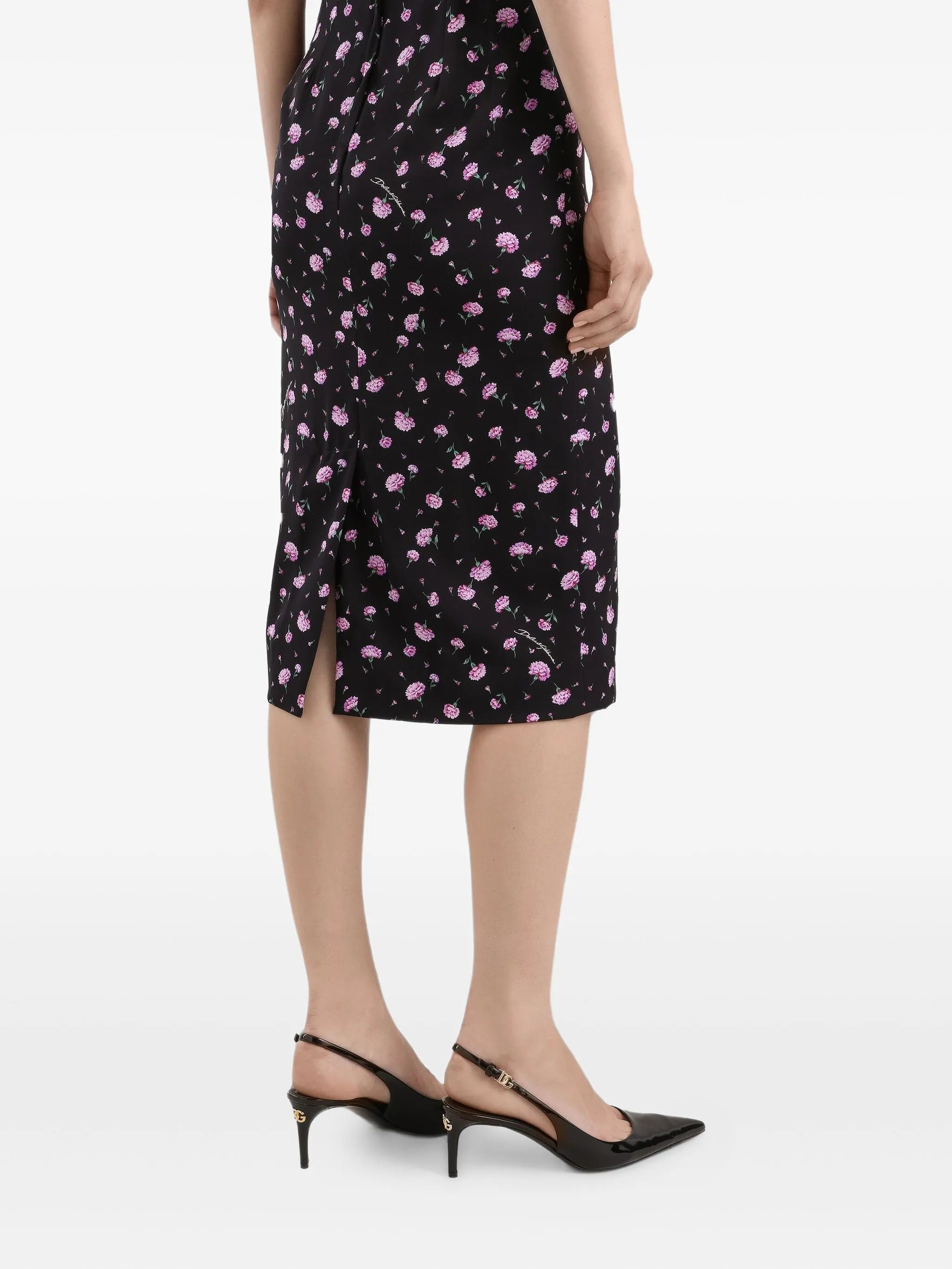floral-print midi dress