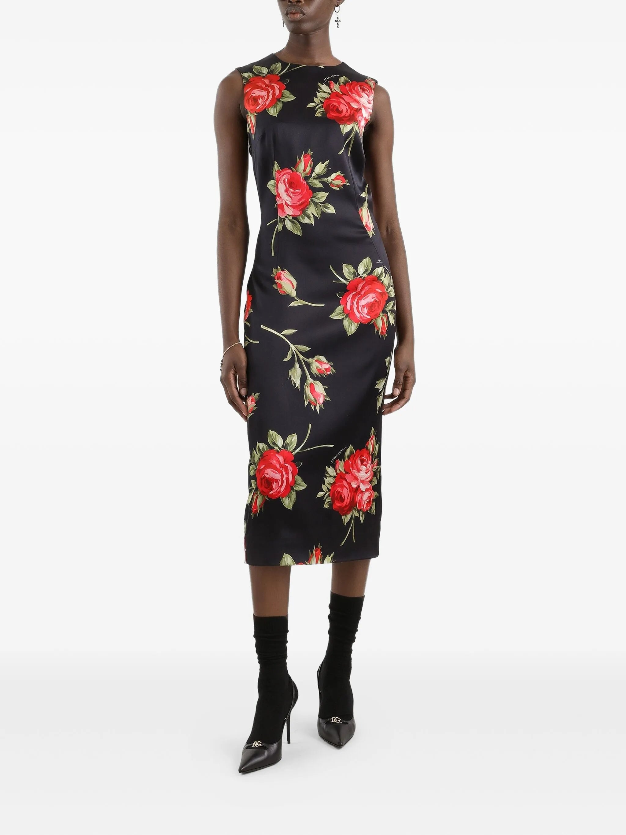 floral-print midi dress