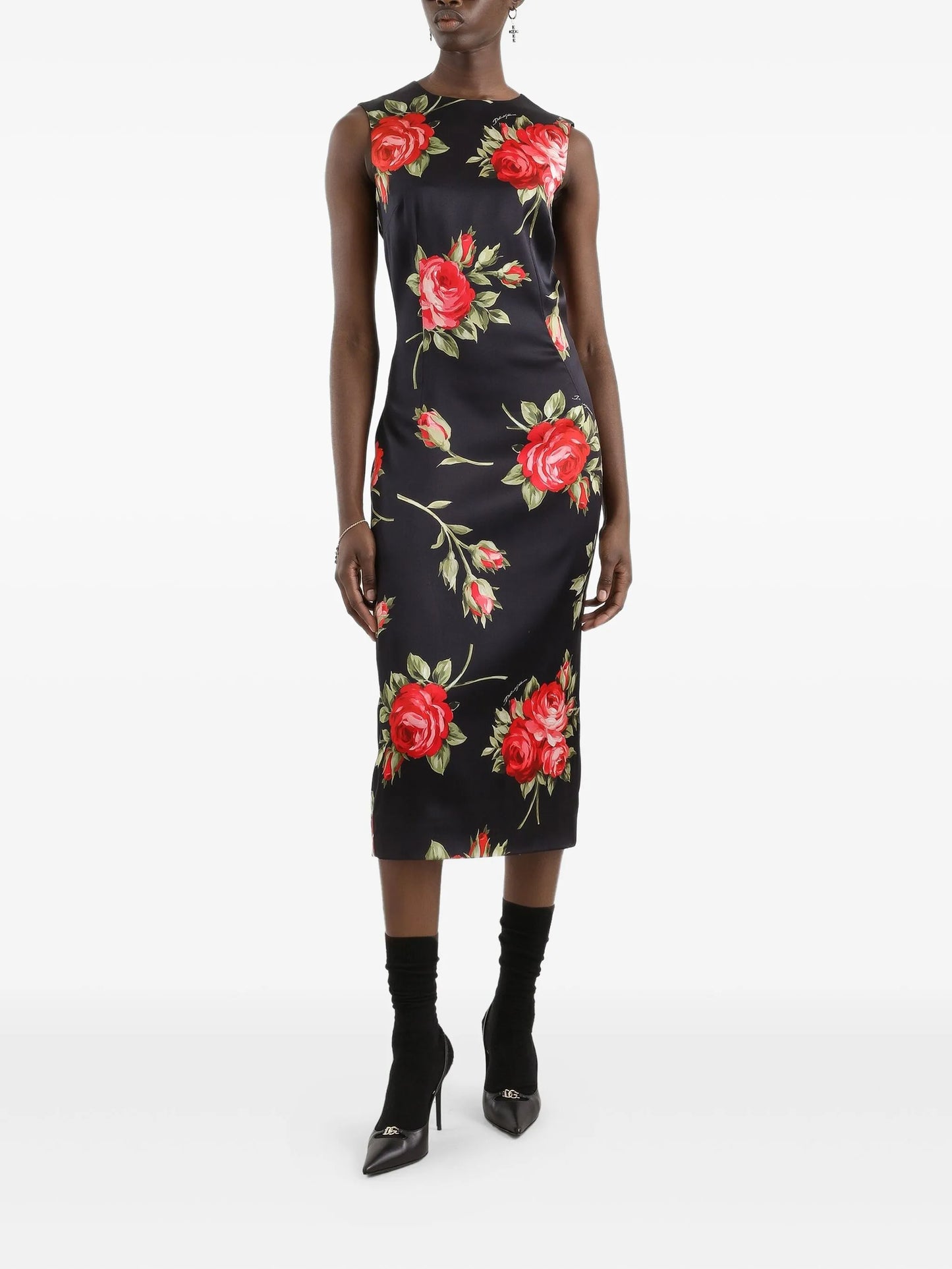 floral-print midi dress