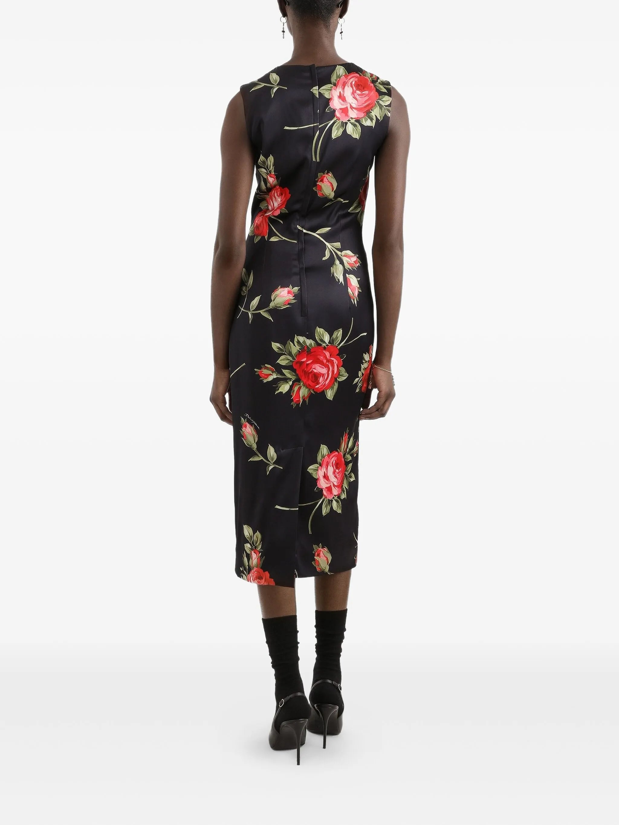 floral-print midi dress