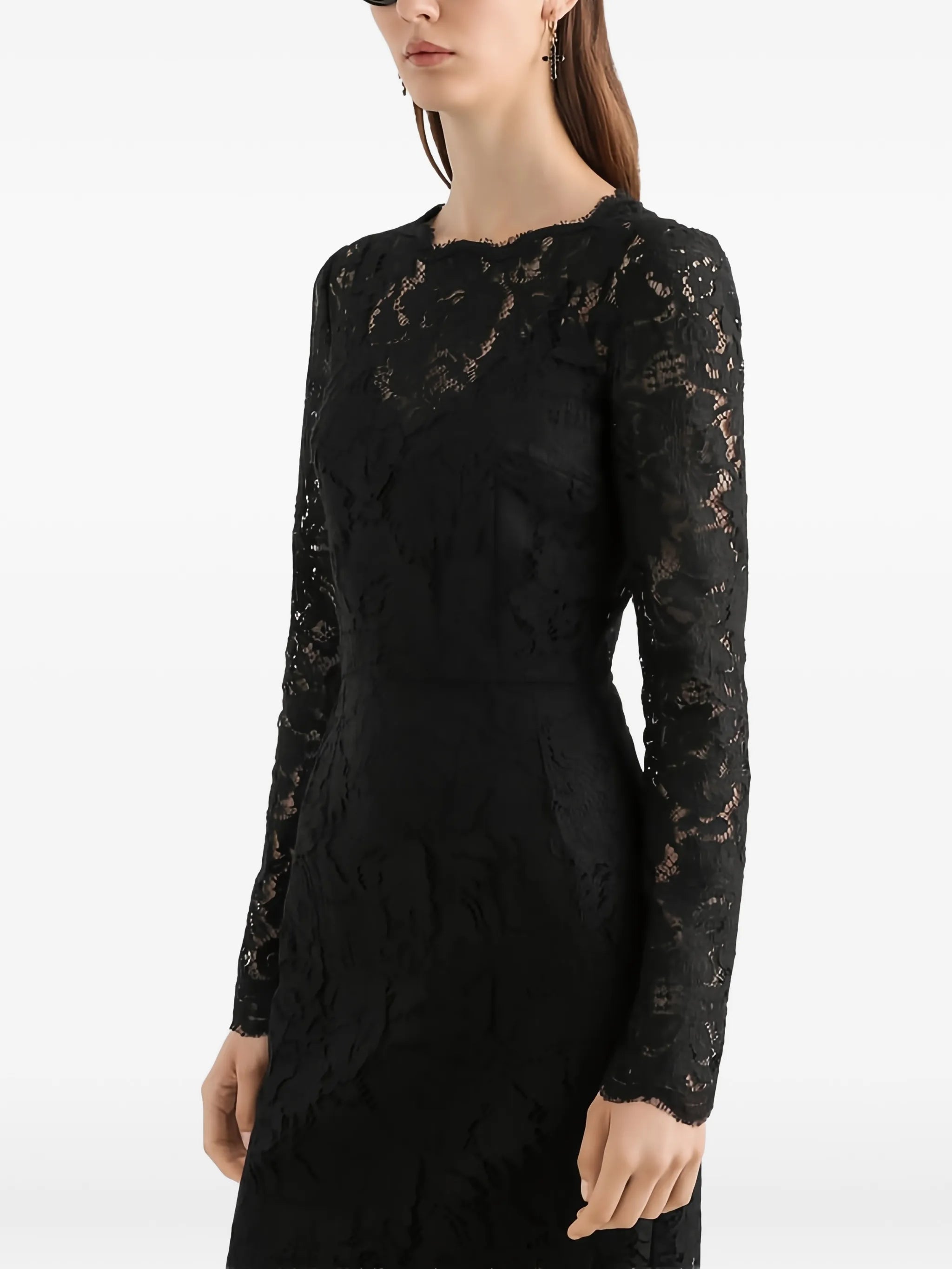 lace calf-length slip dress