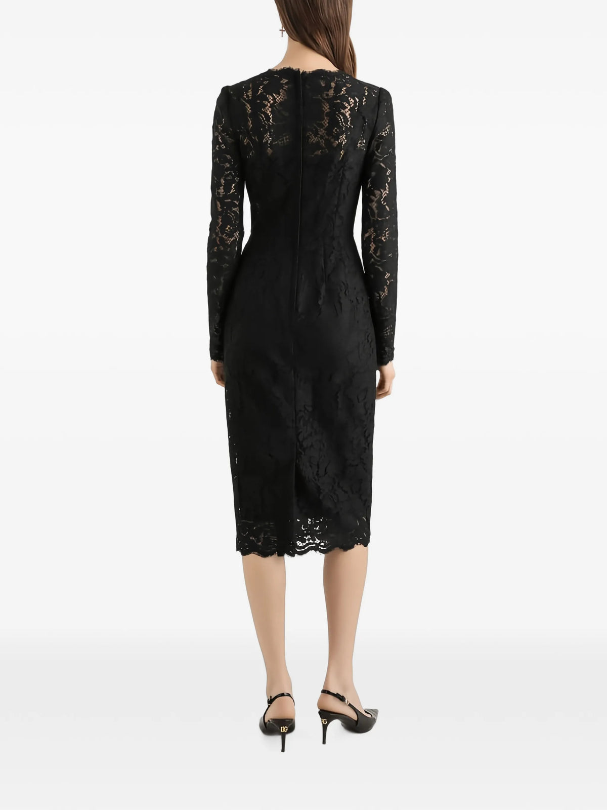 lace calf-length slip dress