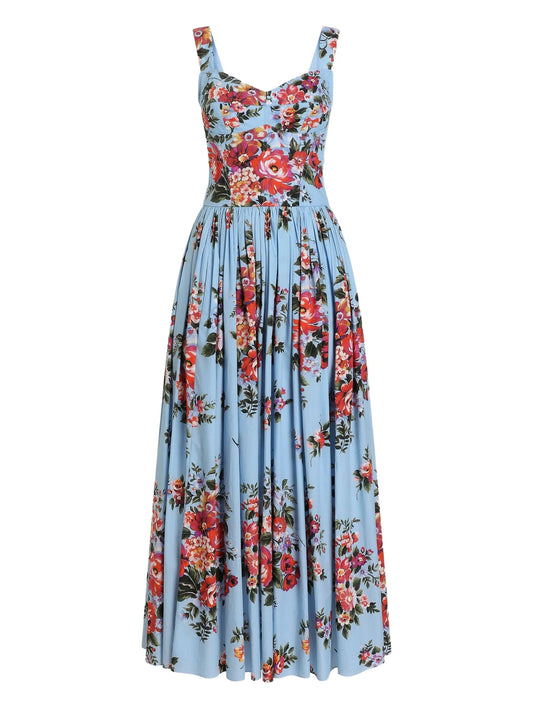flower bouquet-print maxi dress