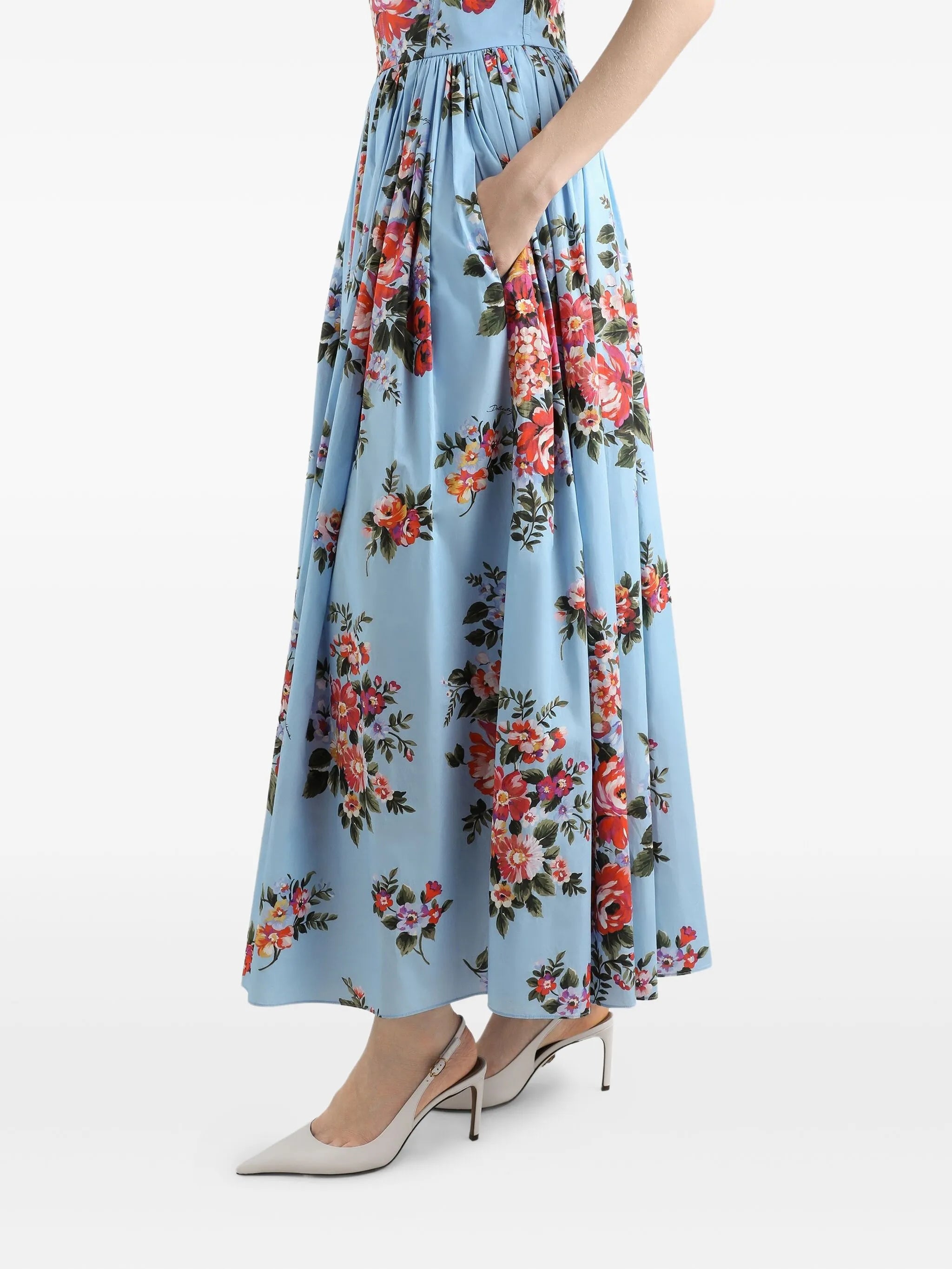 flower bouquet-print maxi dress