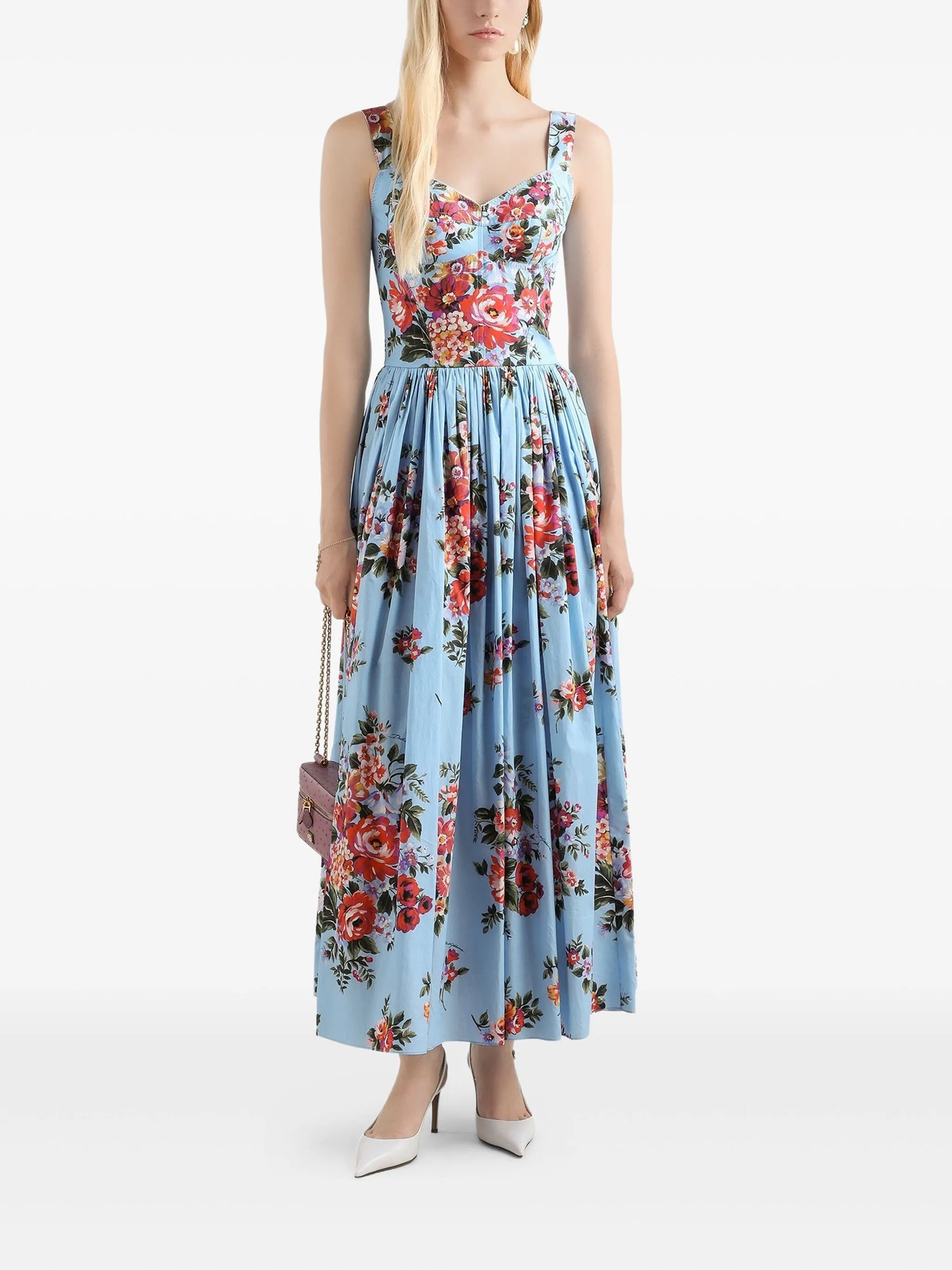 flower bouquet-print maxi dress