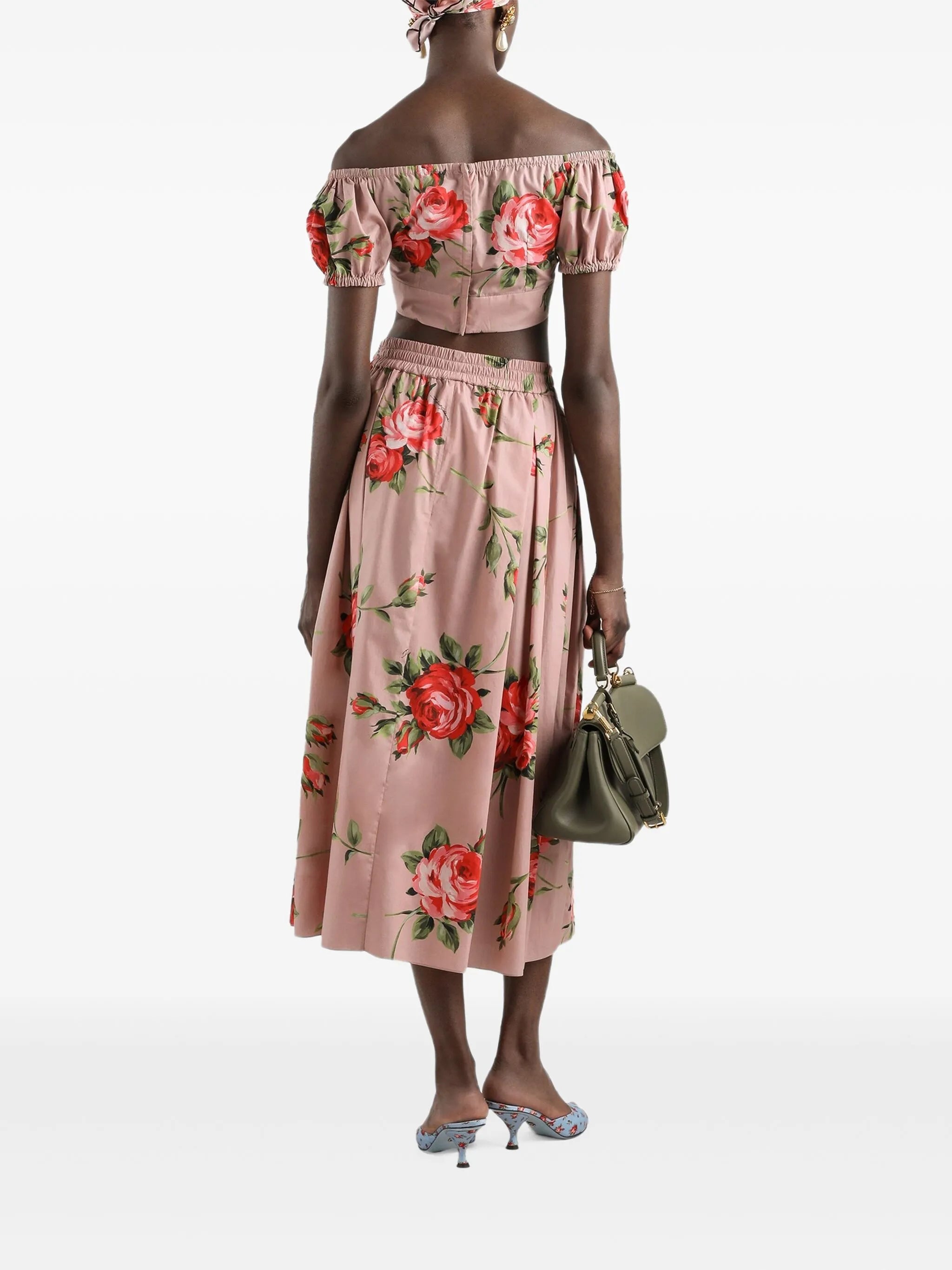 balloon sleeves floral crop top