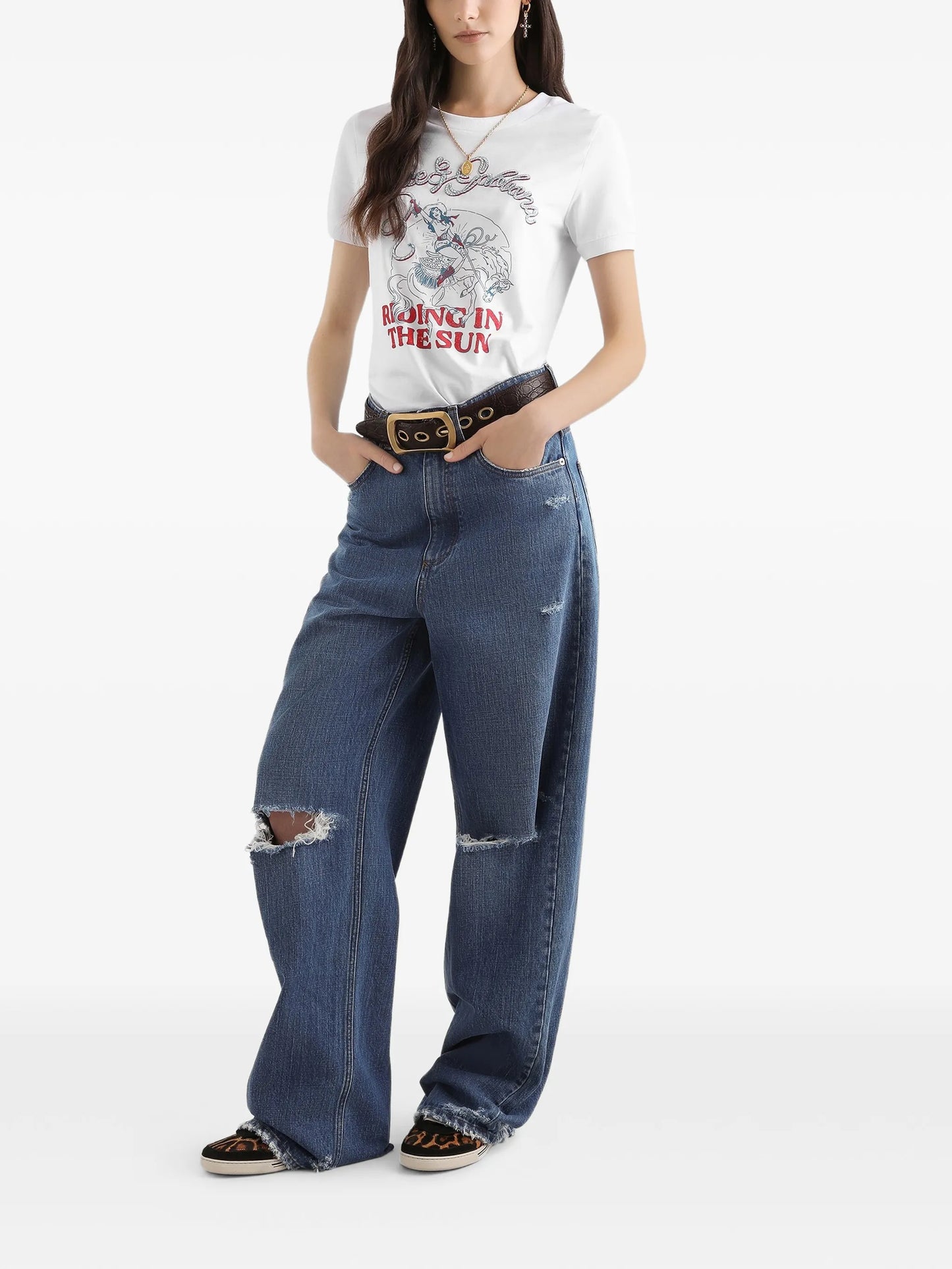 print-detail T-shirt