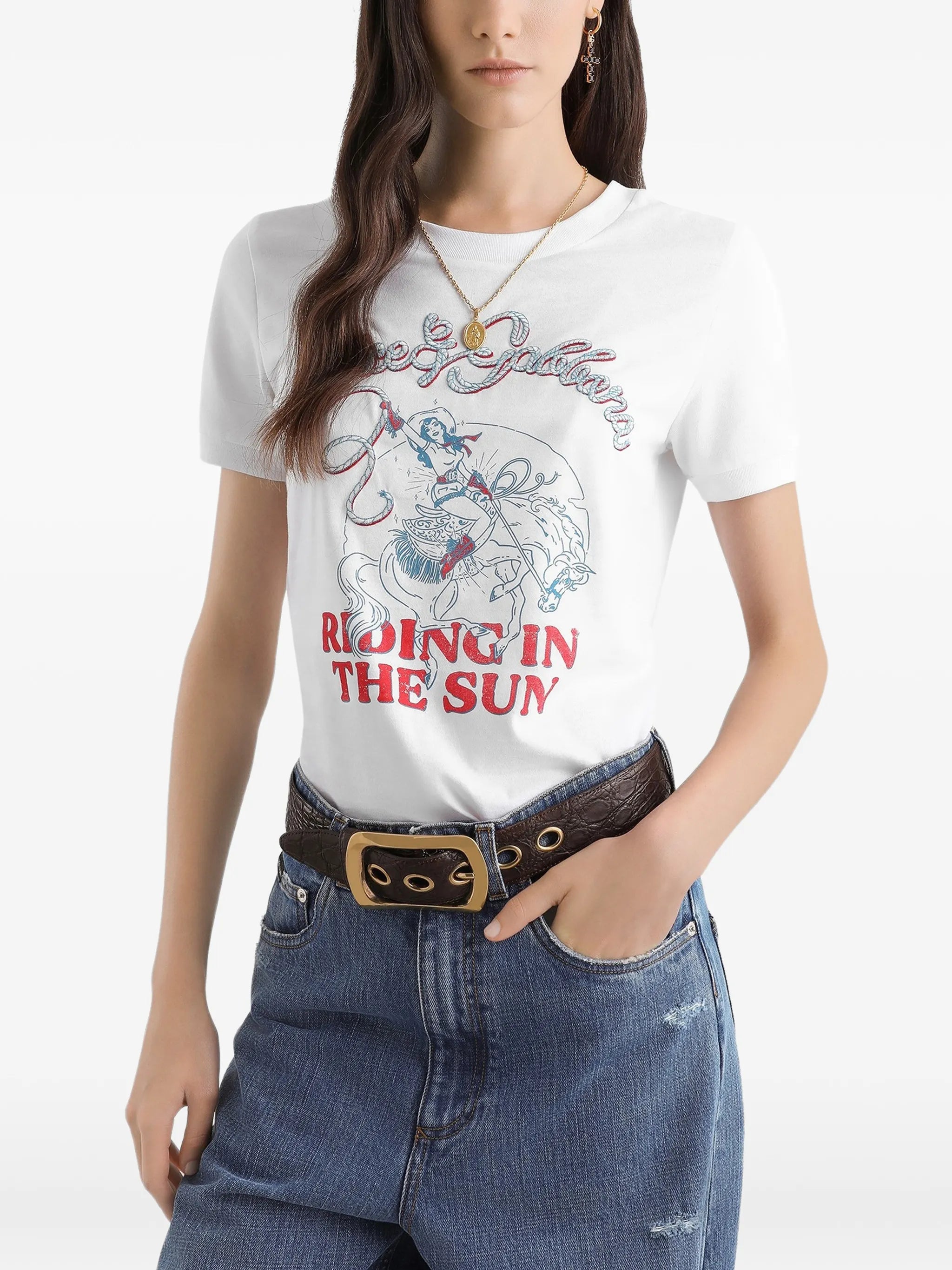 print-detail T-shirt