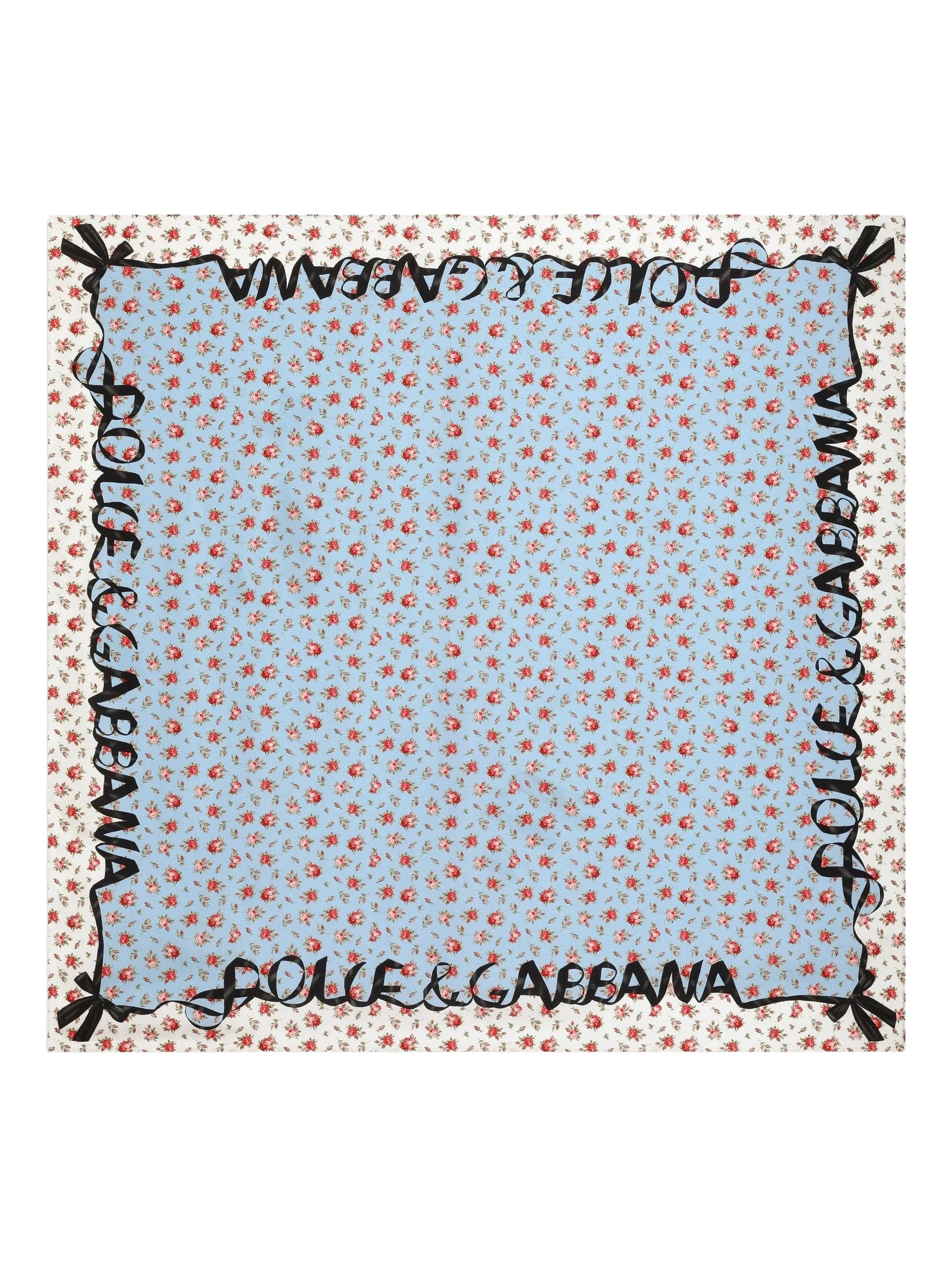 small rose print silk twill scarf 90x90