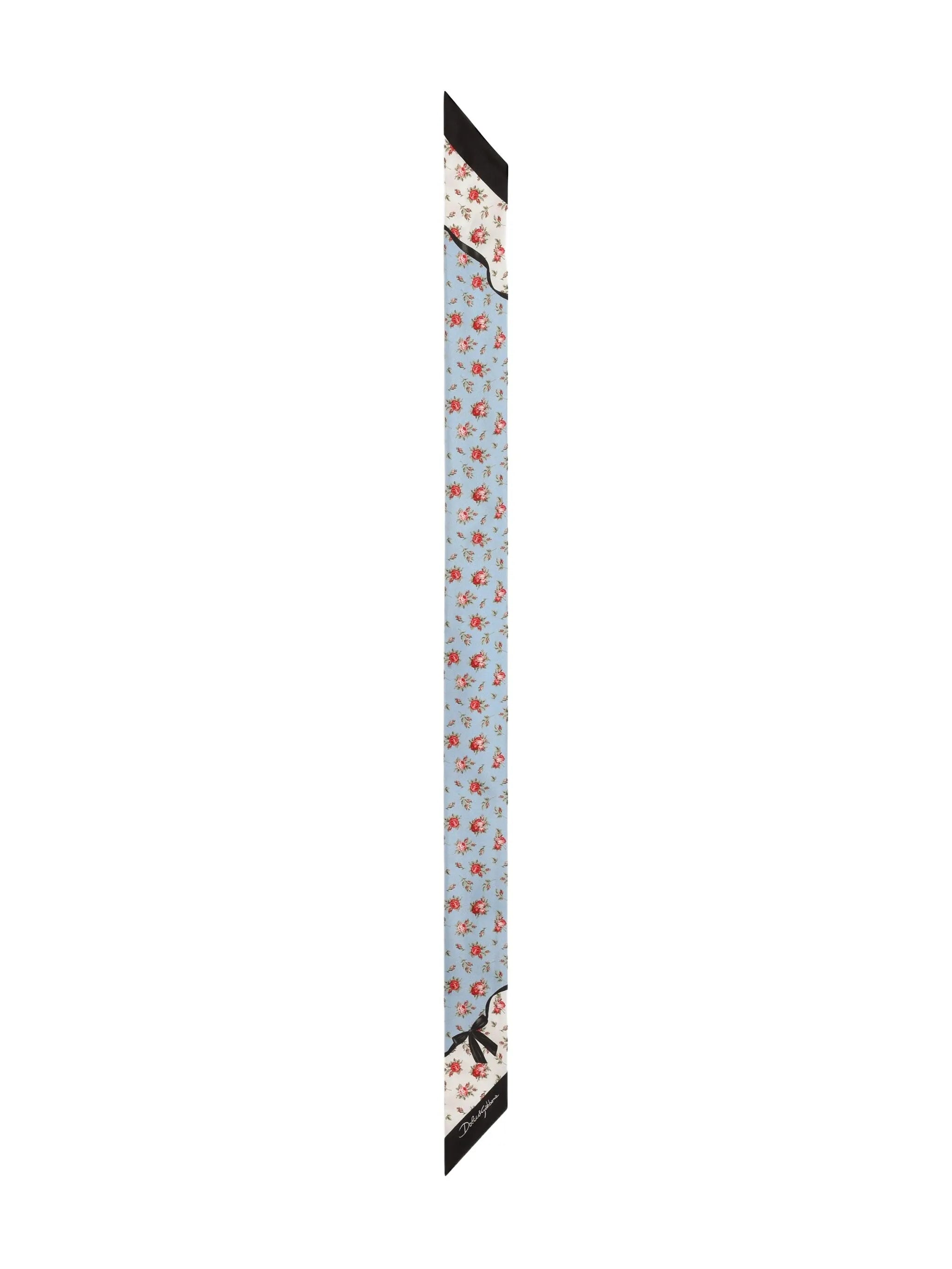 floral-print silk neckerchief