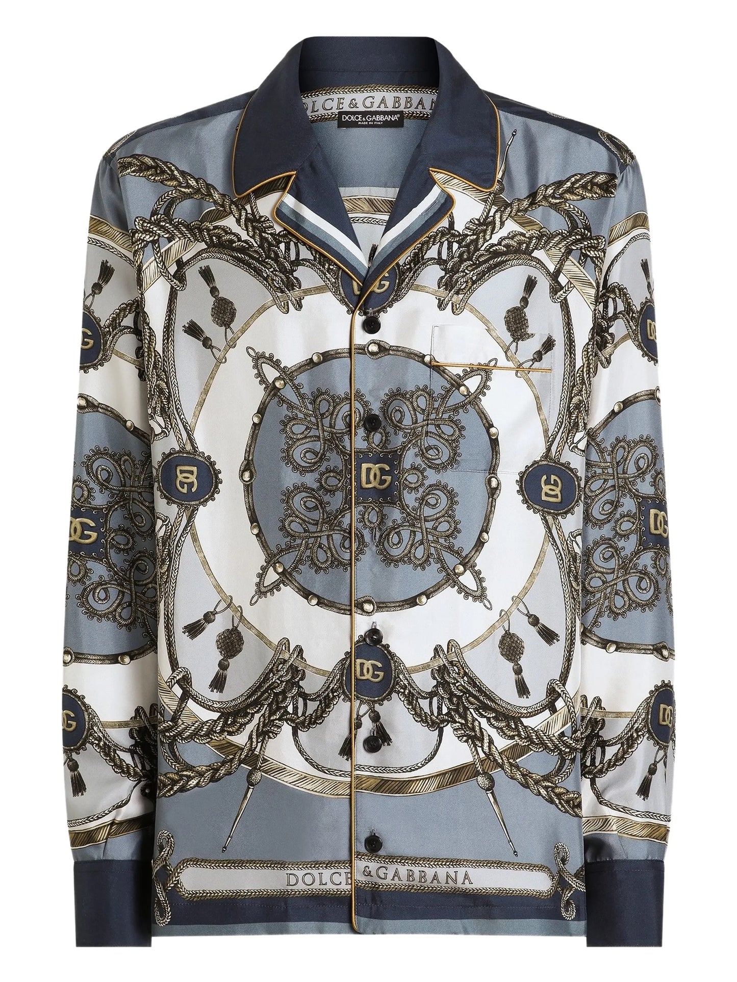 cargo-print silk twill shirt