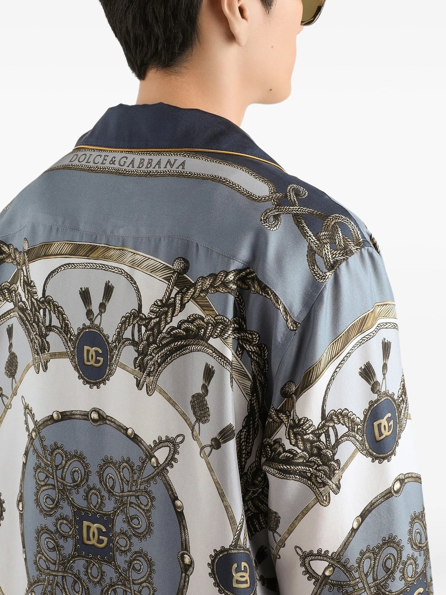 cargo-print silk twill shirt