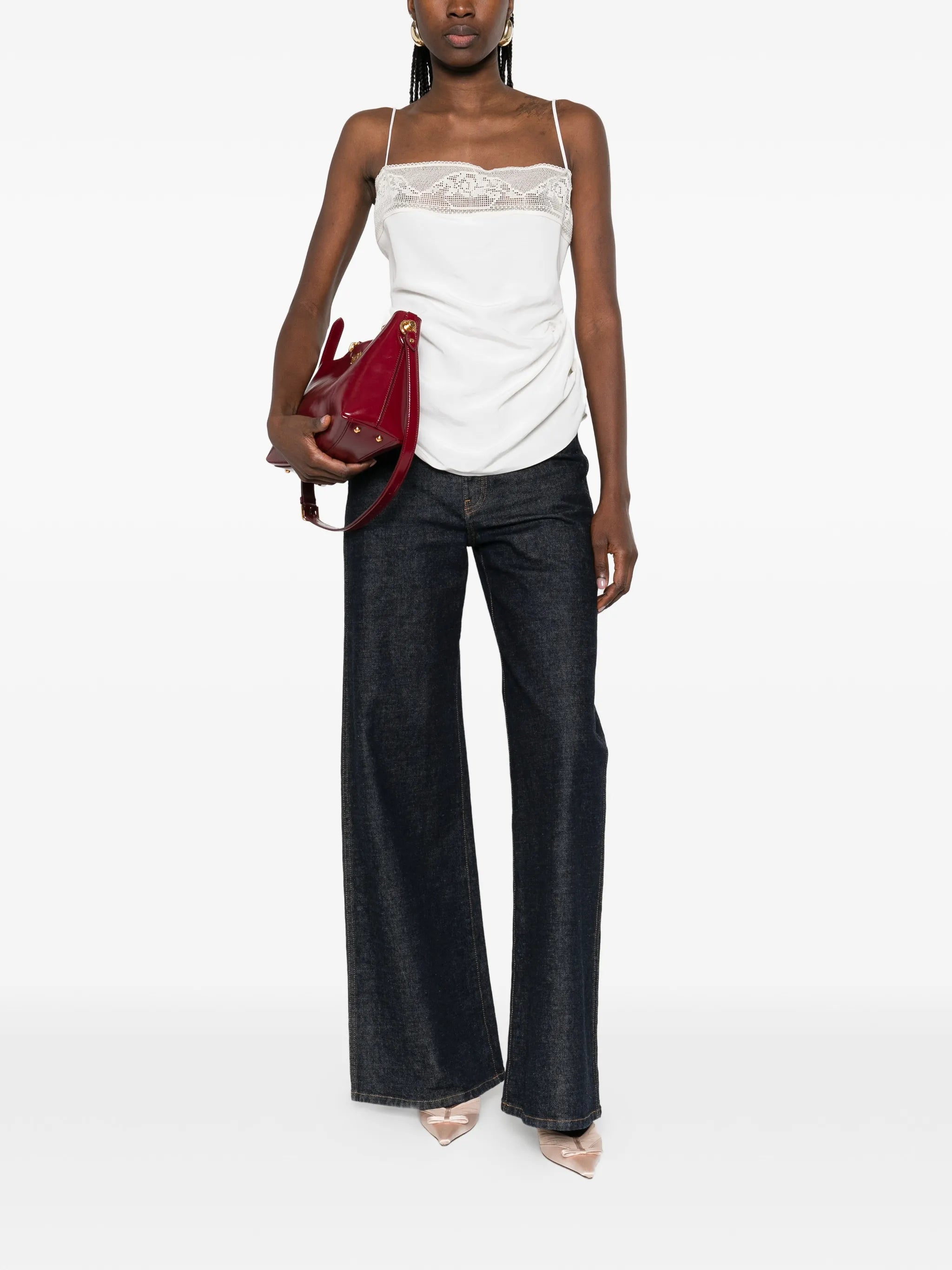 lace ruched top