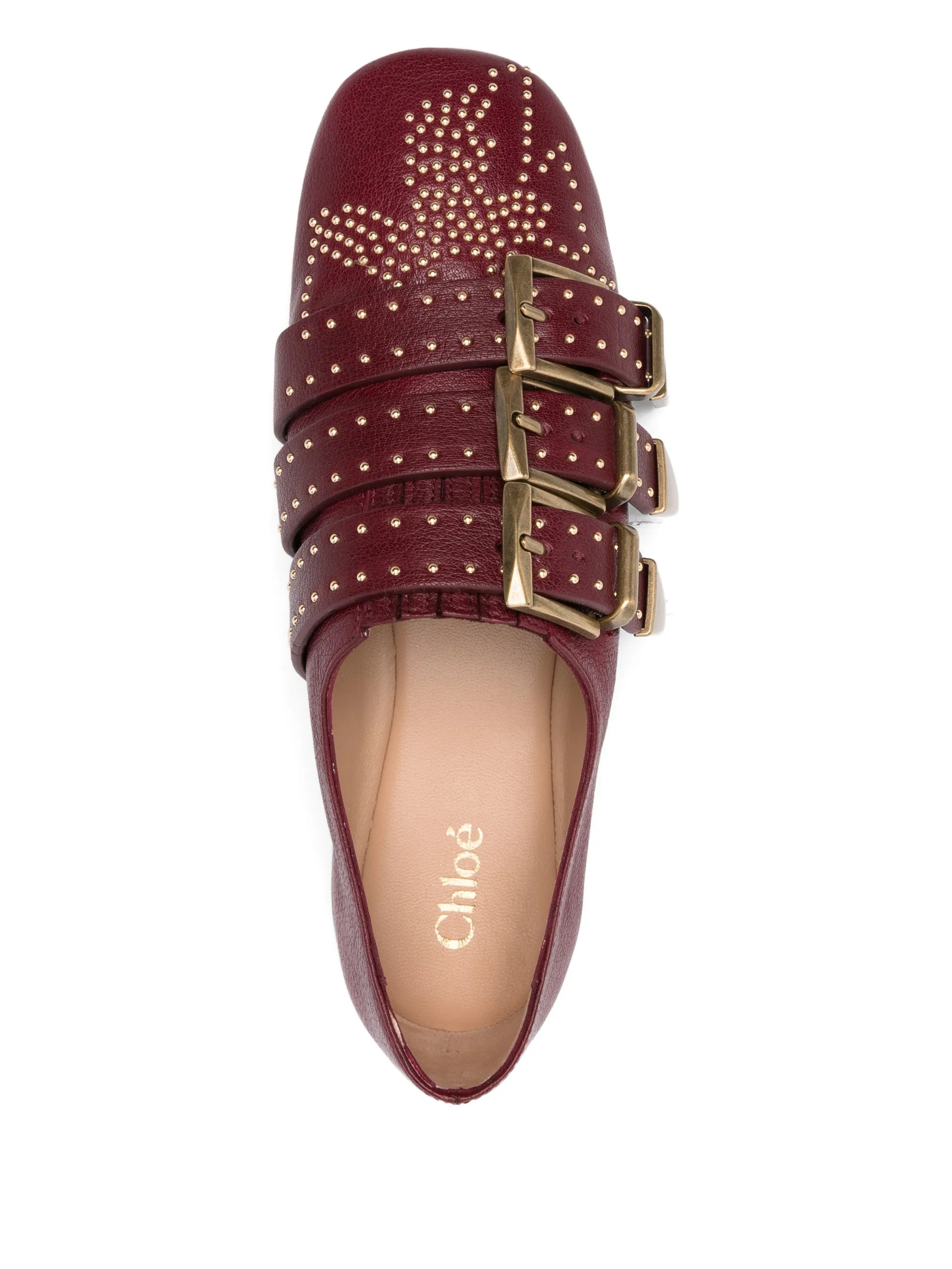 Susanna square-toe buckle flat pumps