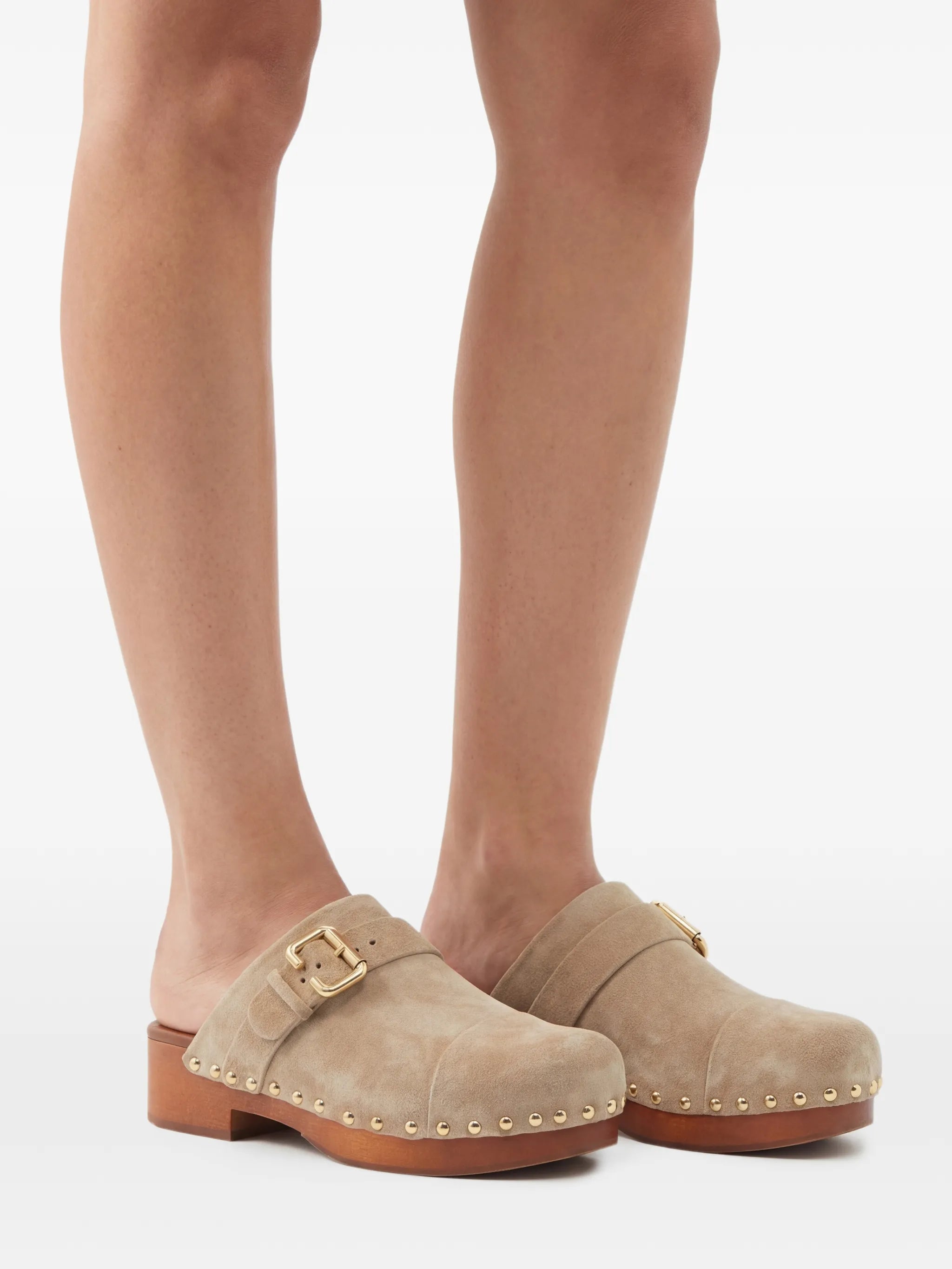 Jeannette studded-embellished mules