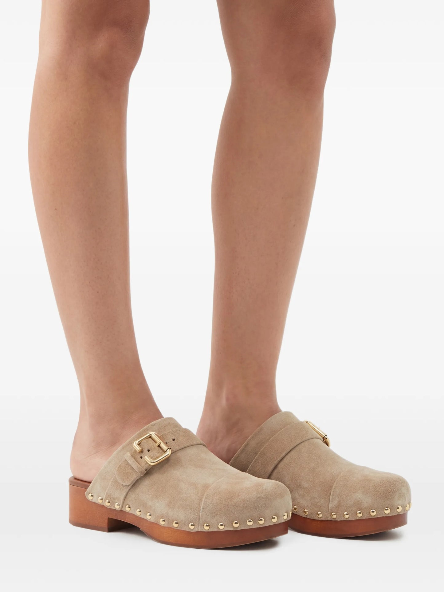 Jeannette studded-embellished mules