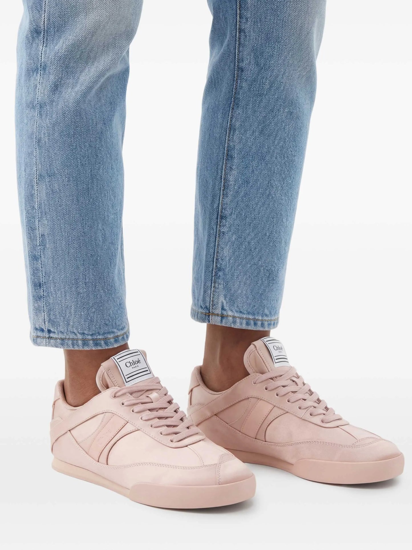 kick satin mid top trainers